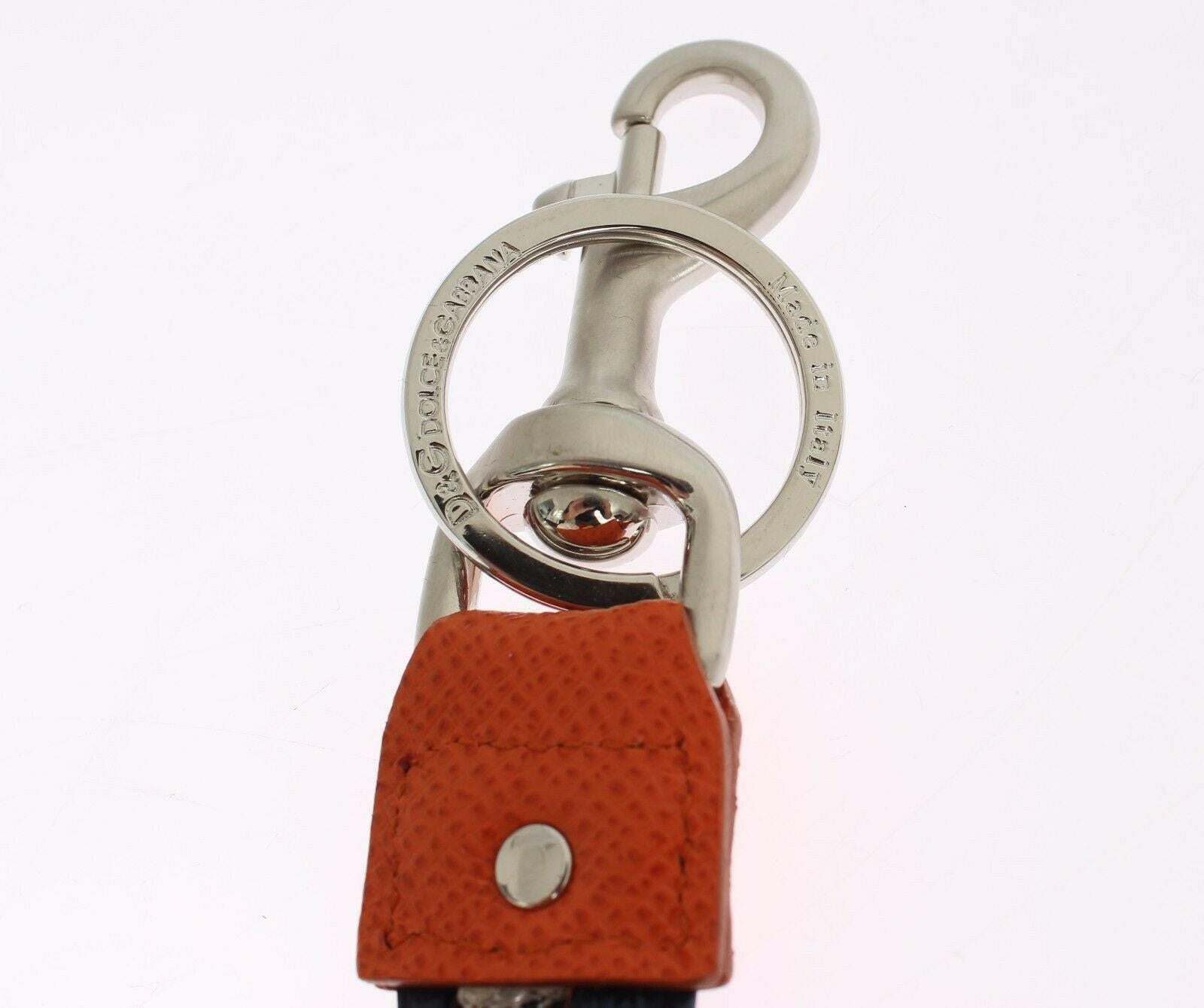 Dolce & Gabbana Multicolor Raffia Leather Clasp Finder Chain Keyring.