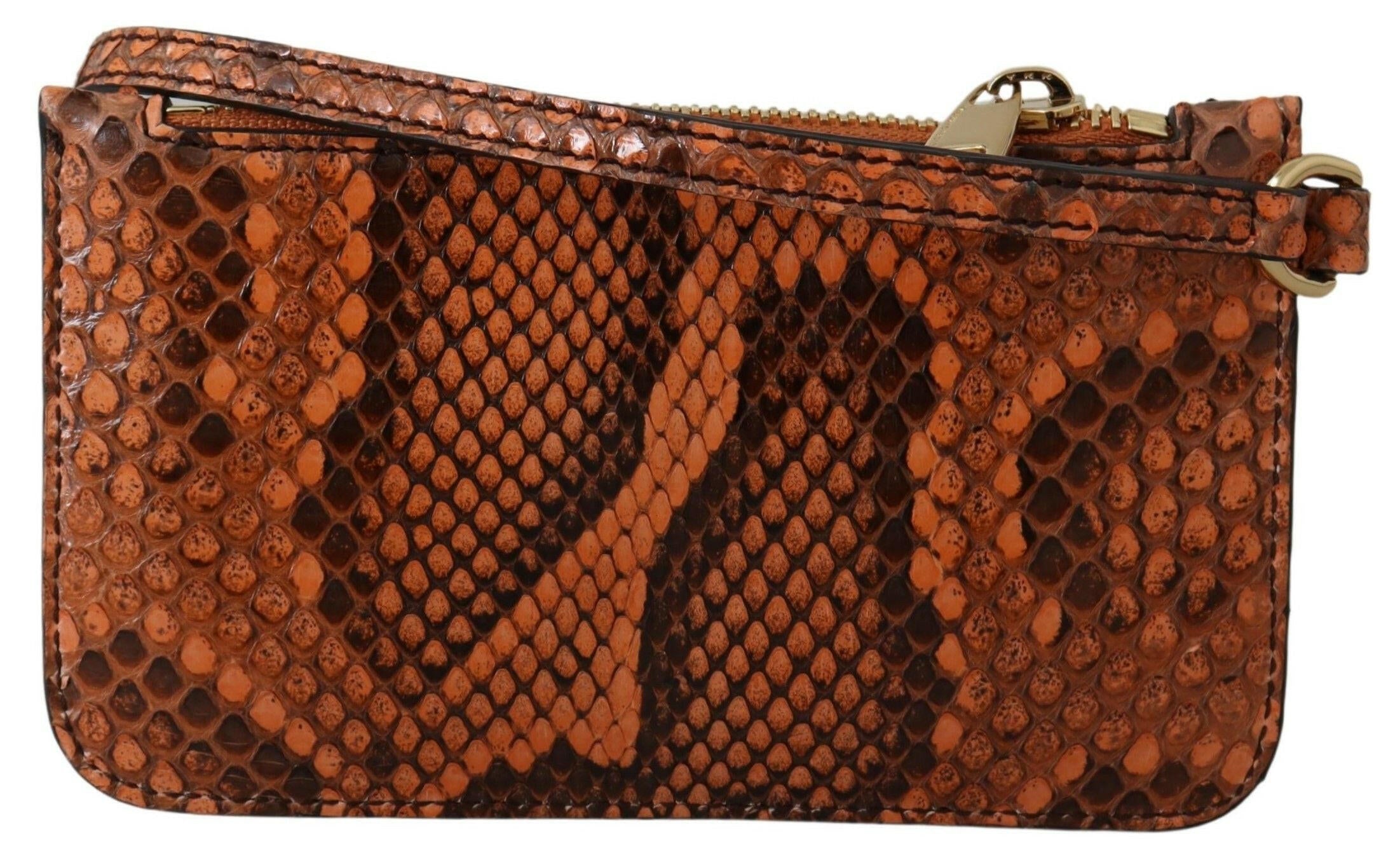Dolce & Gabbana Brown Leather Coin Purse Wristlet Mirror AGNESE Wallet.