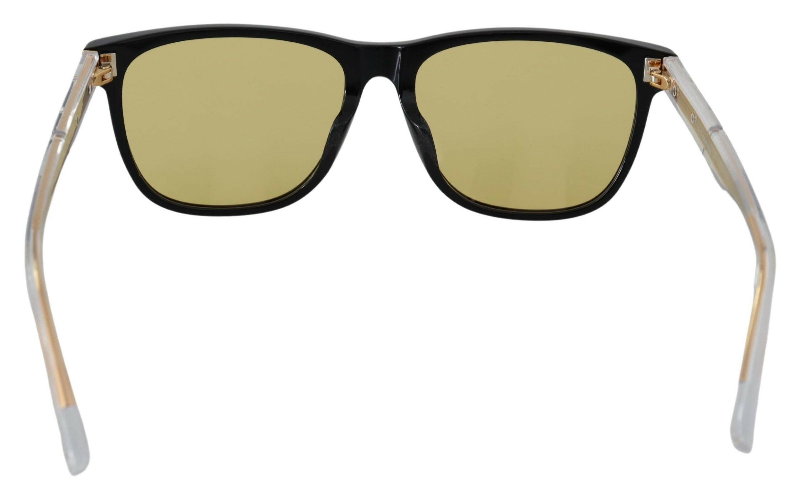 Diesel Black Frame DL0330-D 01E 57 Yellow Transparent Lenses Sunglasses.