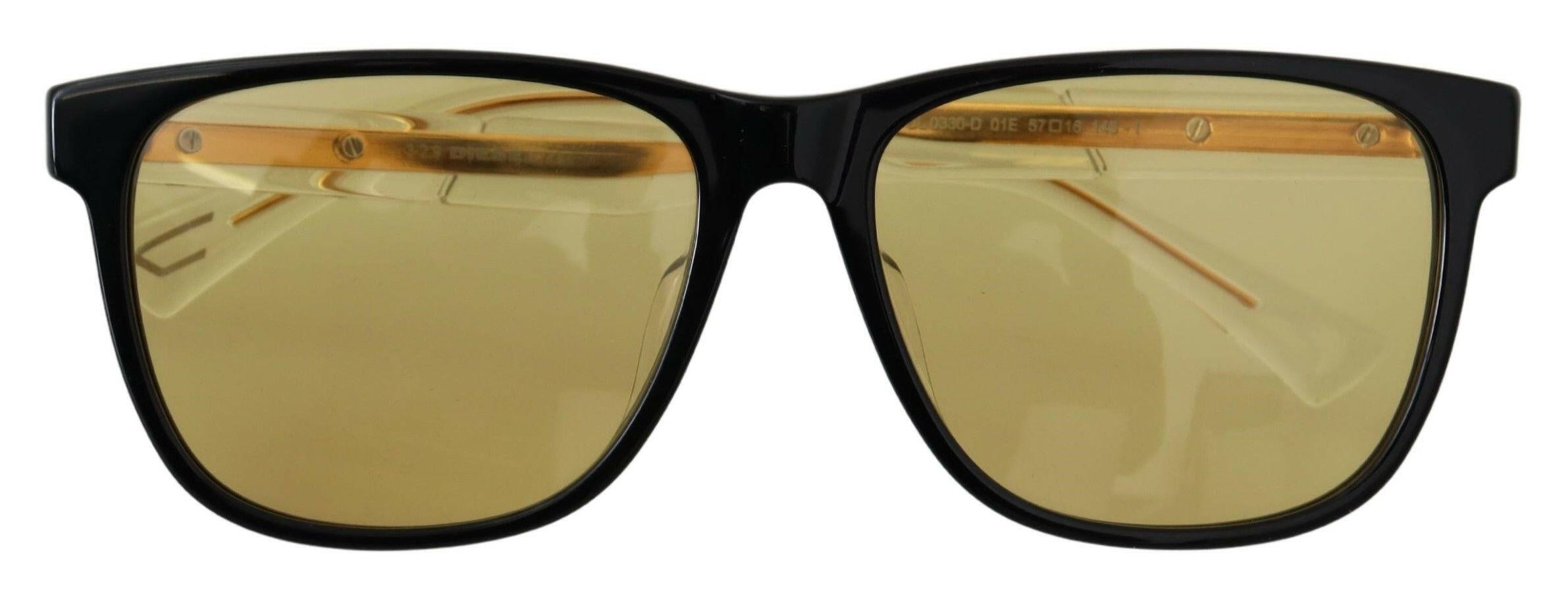 Diesel Black Frame DL0330-D 01E 57 Yellow Transparent Lenses Sunglasses.