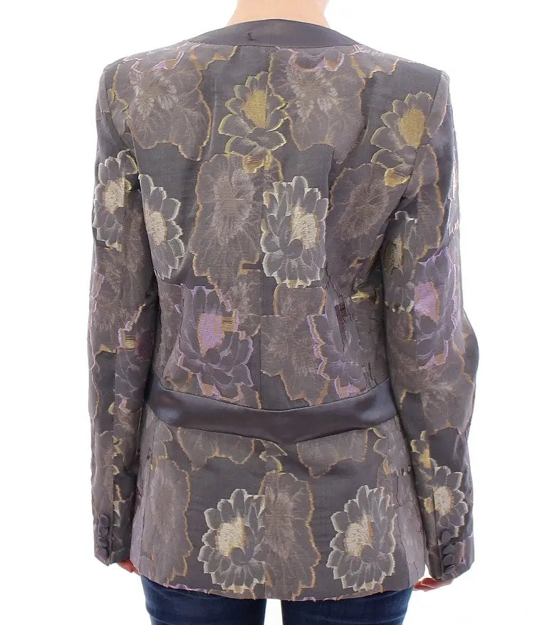 Roberto Fragata Chic Silk Floral One-Button Blazer Roberto Fragata