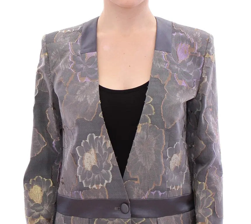 Roberto Fragata Chic Silk Floral One-Button Blazer Roberto Fragata