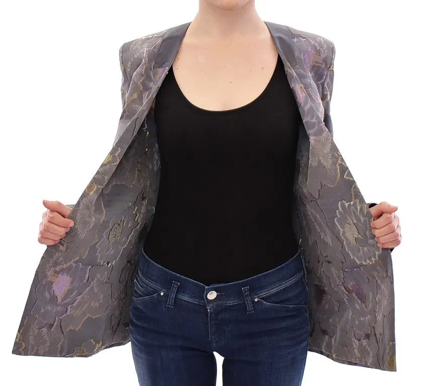 Roberto Fragata Chic Silk Floral One-Button Blazer Roberto Fragata