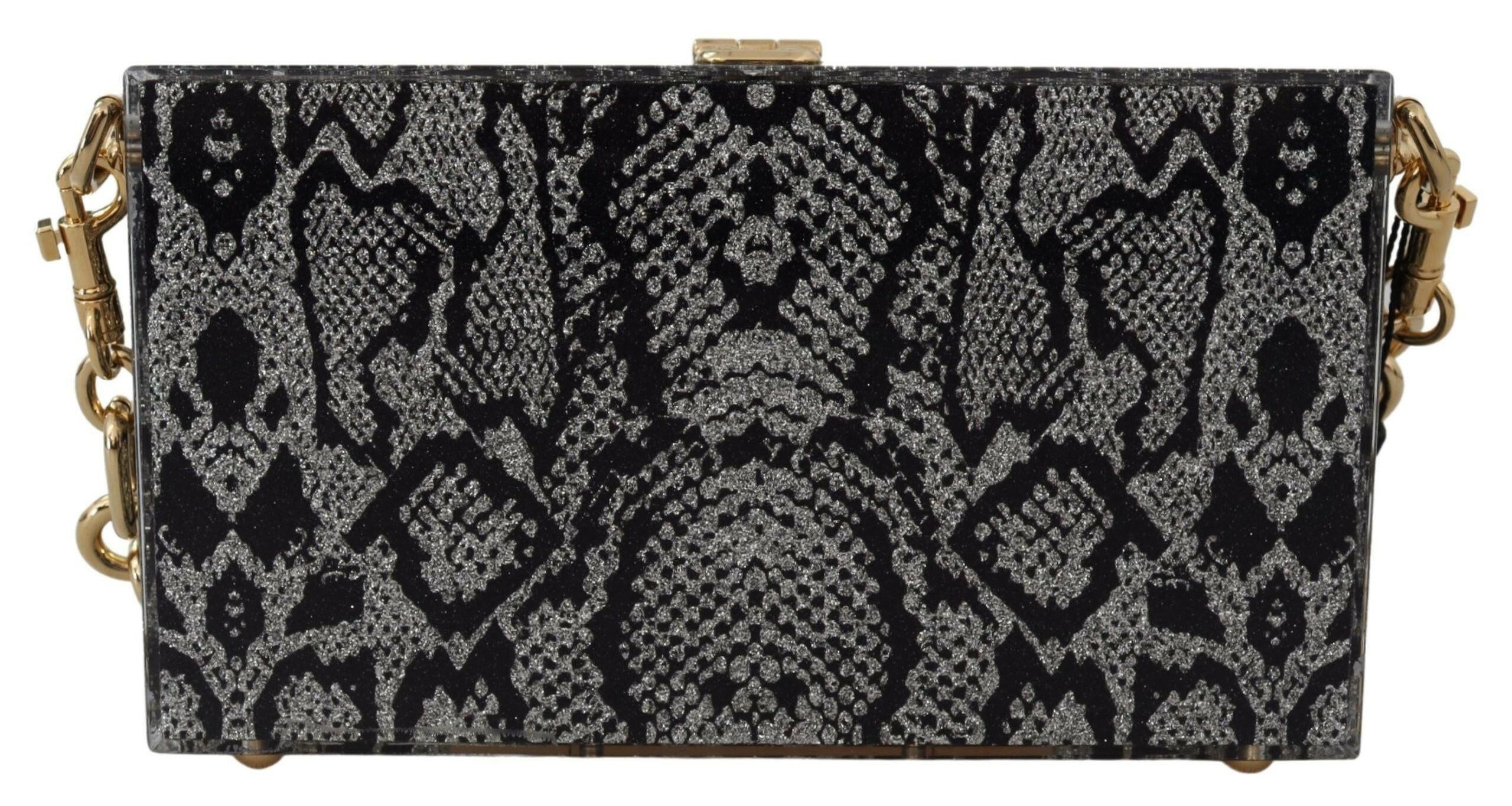 Dolce & Gabbana Gray Fashion Devotion Clutch Plexi SICILY BOX Purse.