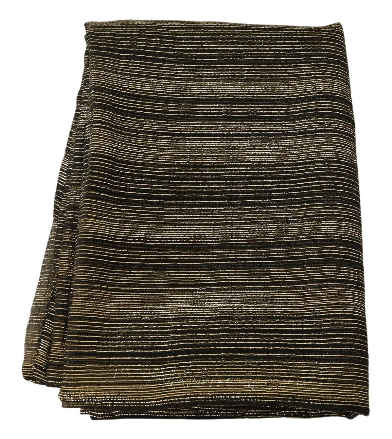 Dolce & Gabbana Metallic Gold Silk Stretch Shawl Wrap Scarf.