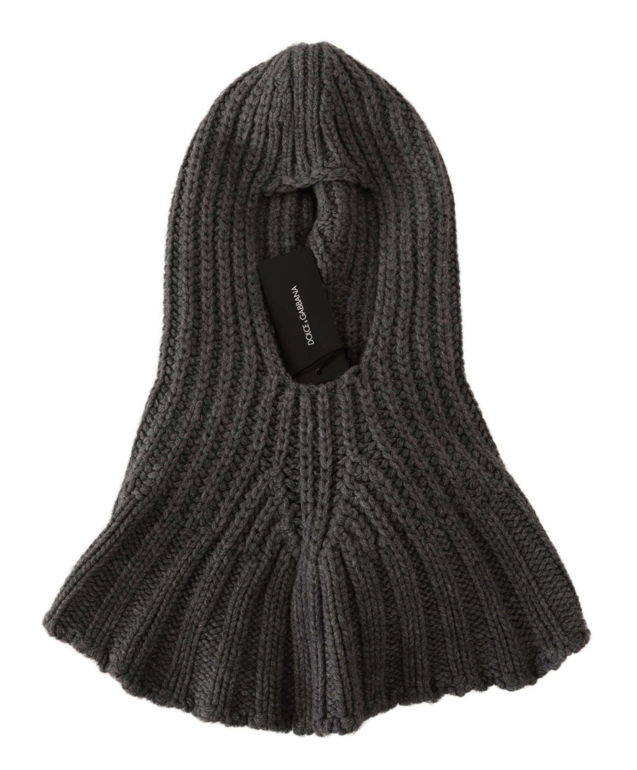 Dolce & Gabbana Gray 100% Cashmere Knitted Wrap One Size Scarf.