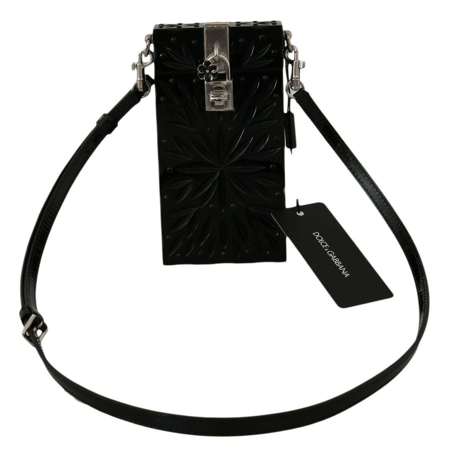 Dolce & Gabbana Black Crystal Plexiglass Cross Cigarette Case Holder.