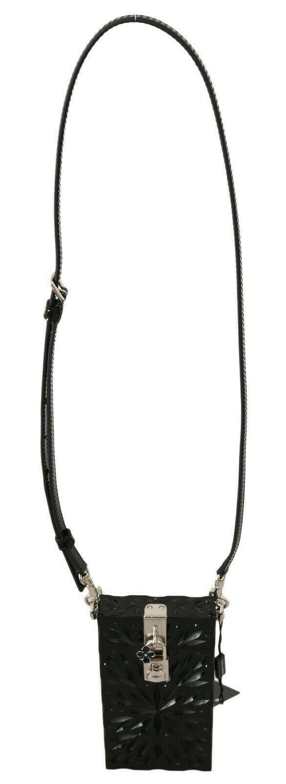 Dolce & Gabbana Black Crystal Plexiglass Cross Cigarette Case Holder.