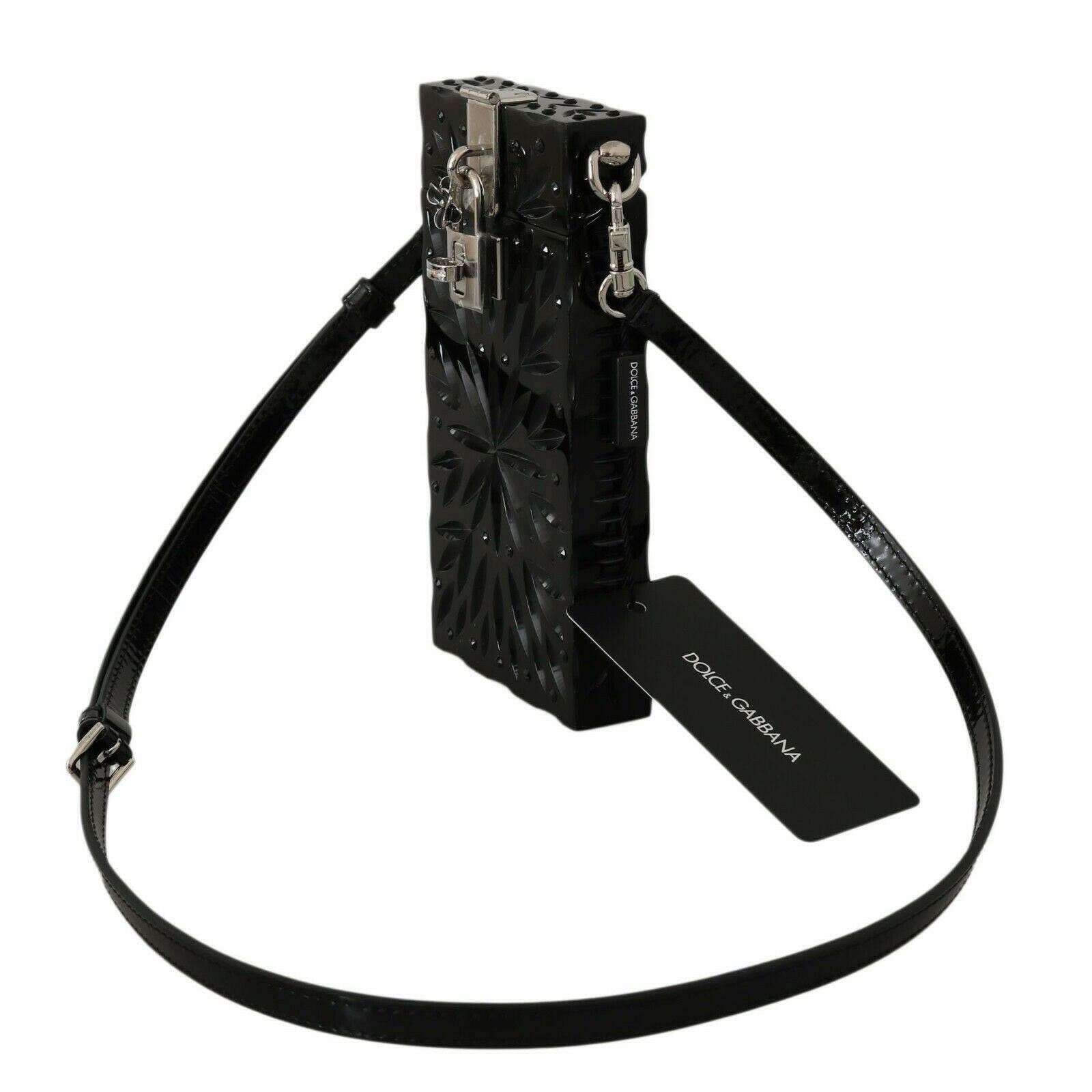 Dolce & Gabbana Black Crystal Plexiglass Cross Cigarette Case Holder.