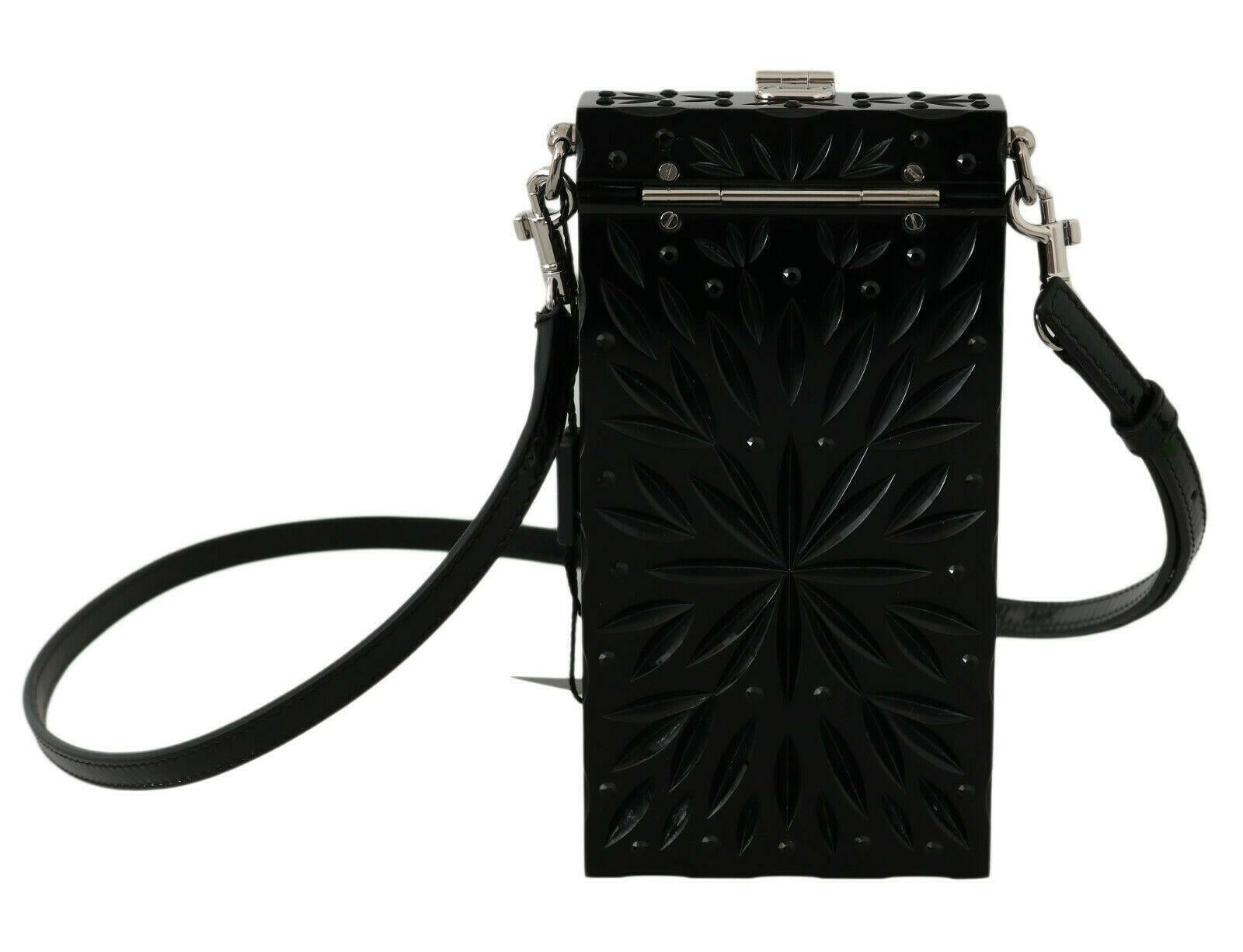 Dolce & Gabbana Black Crystal Plexiglass Cross Cigarette Case Holder.