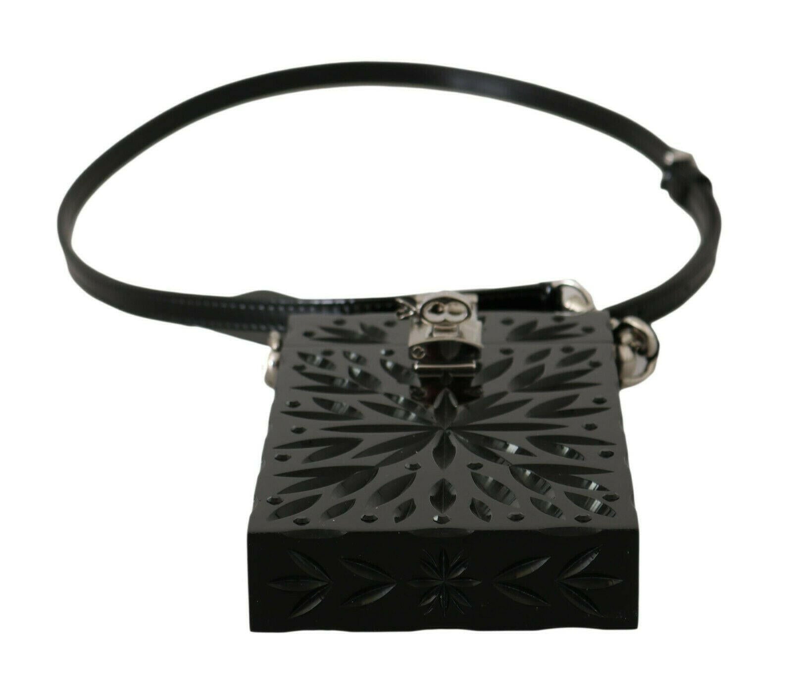 Dolce & Gabbana Black Crystal Plexiglass Cross Cigarette Case Holder.