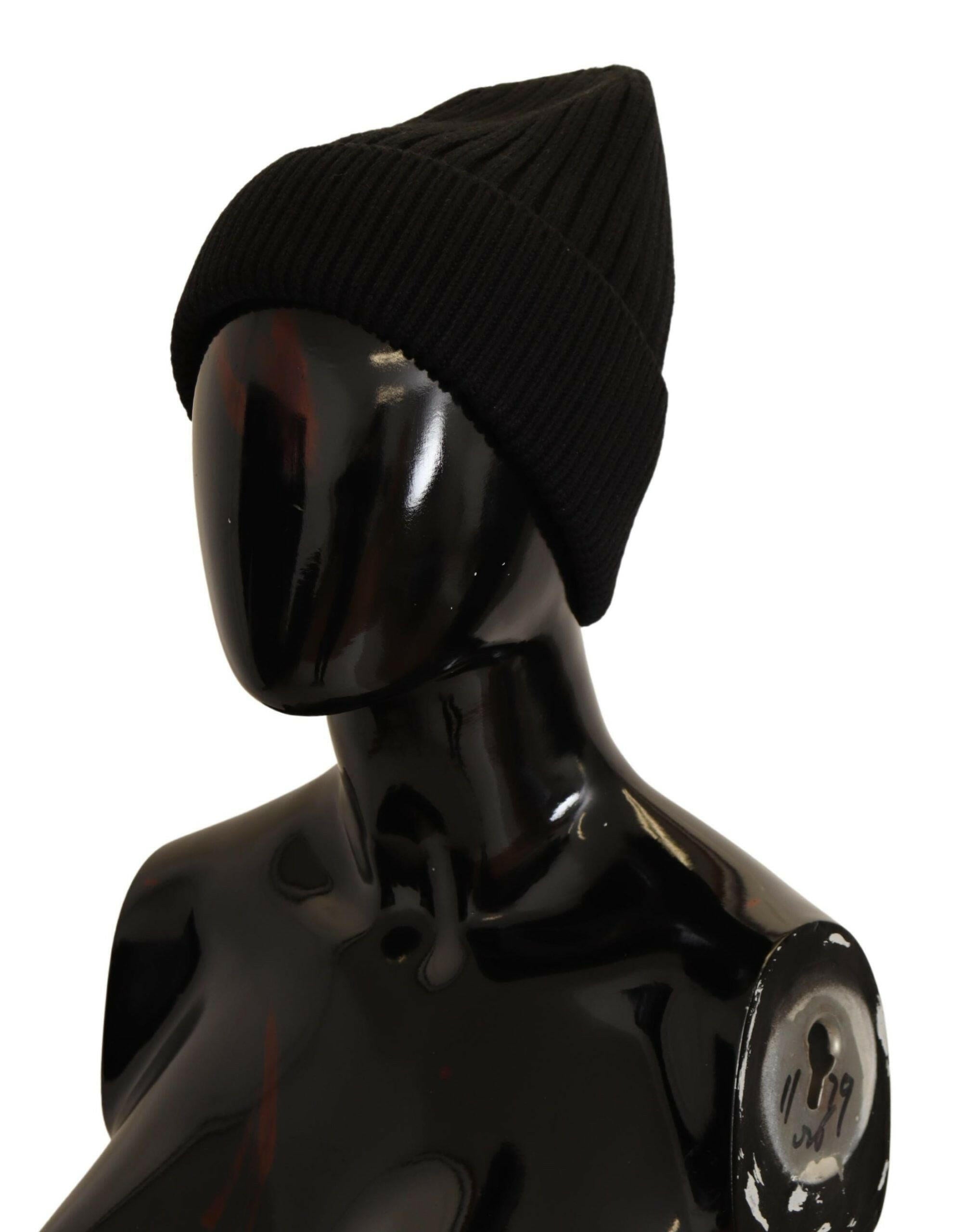 Dolce & Gabbana Black Wool Knit Women Winter Hat.