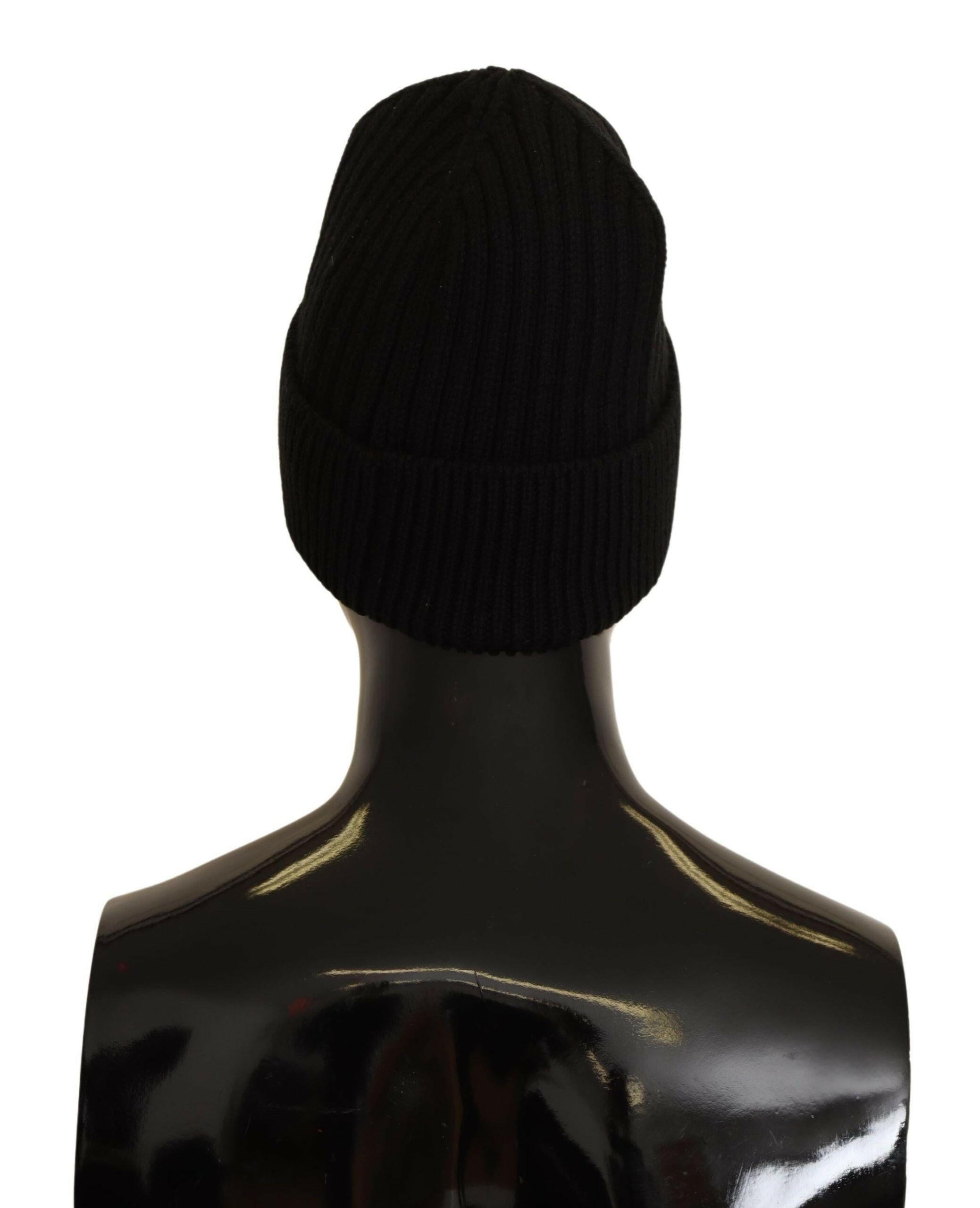Dolce & Gabbana Black Wool Knit Women Winter Hat.