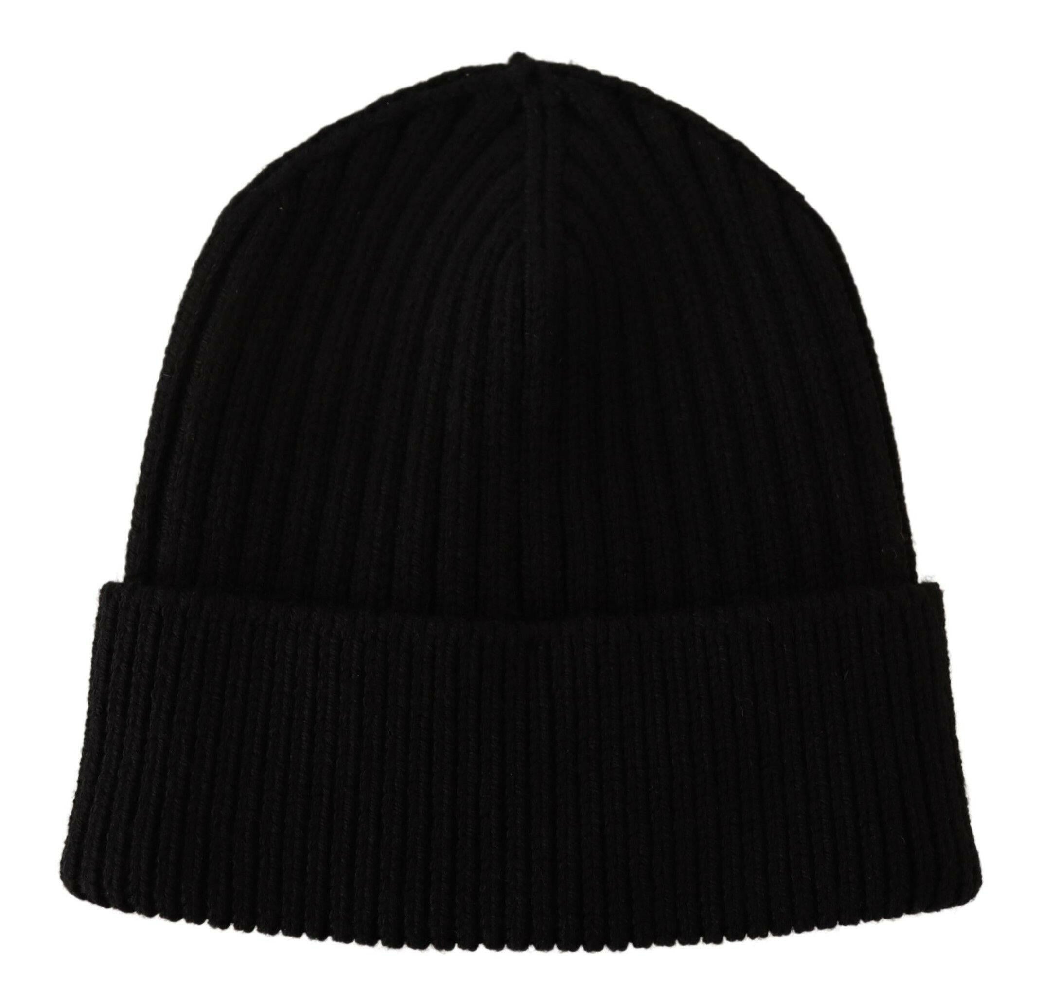 Dolce & Gabbana Black Wool Knit Women Winter Hat.