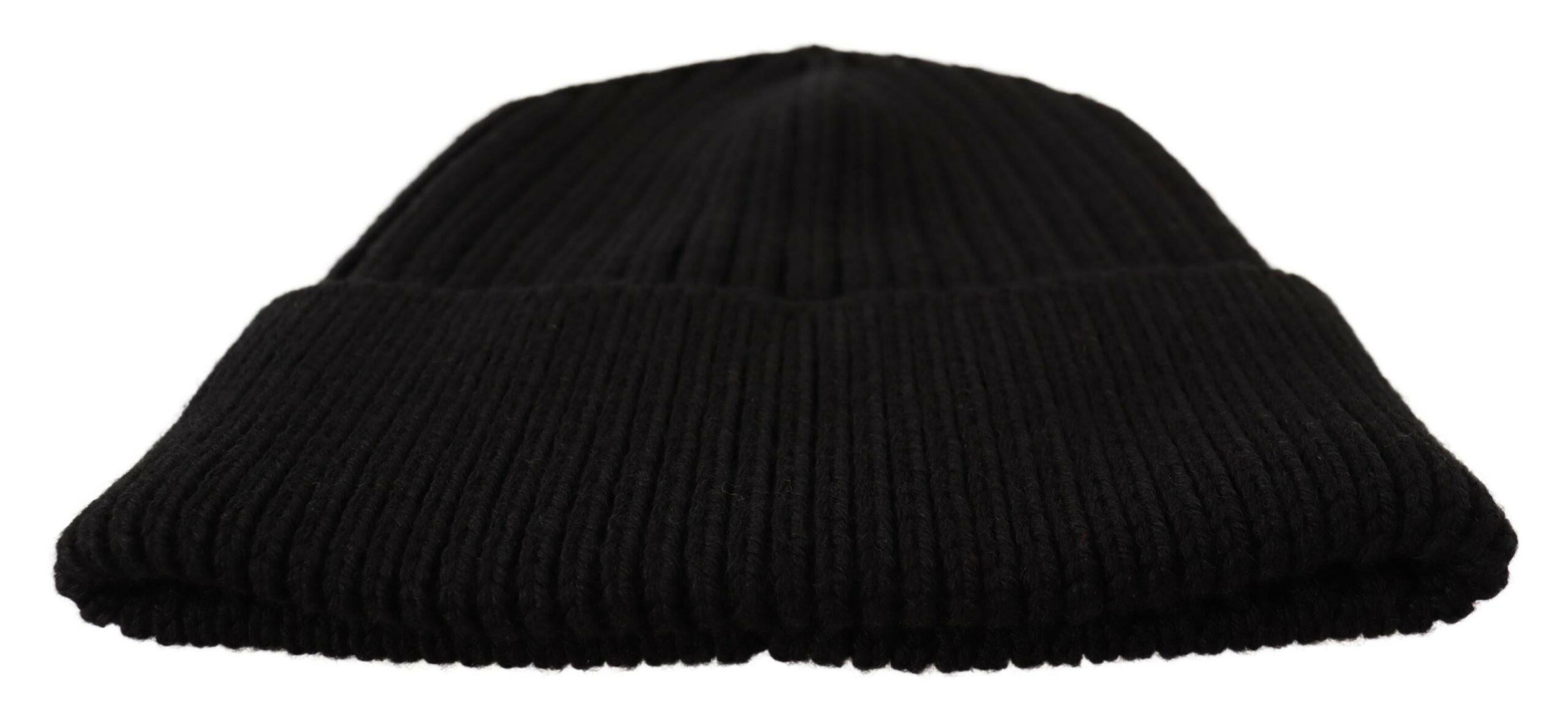 Dolce & Gabbana Black Wool Knit Women Winter Hat.
