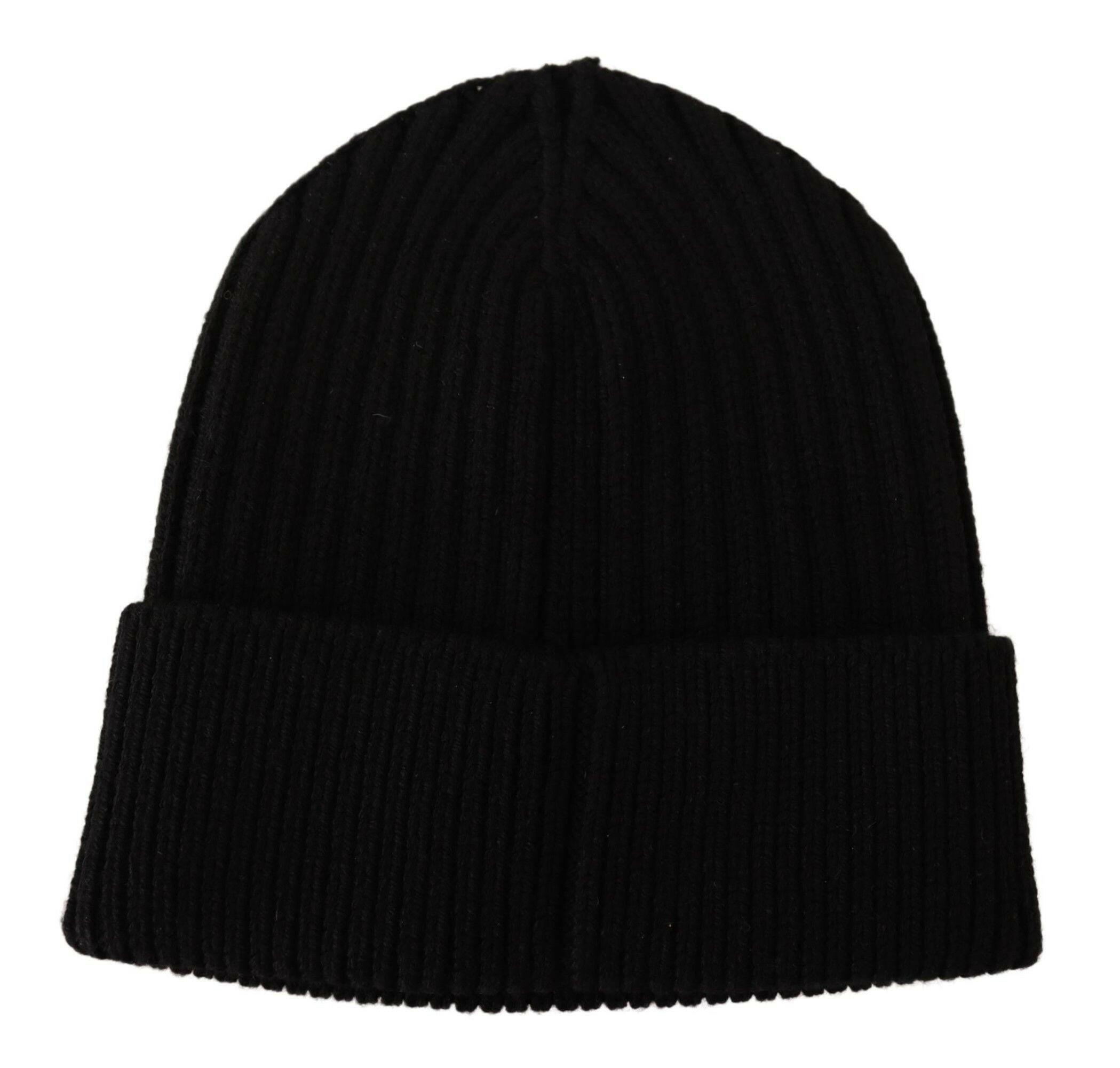 Dolce & Gabbana Black Wool Knit Women Winter Hat.