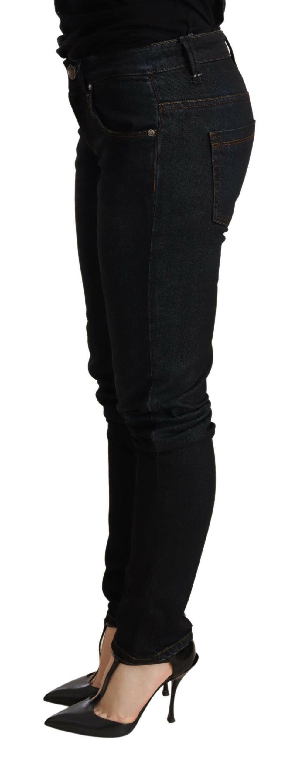 Acht Blue Washed Low Waist Skinny Denim Trouser.