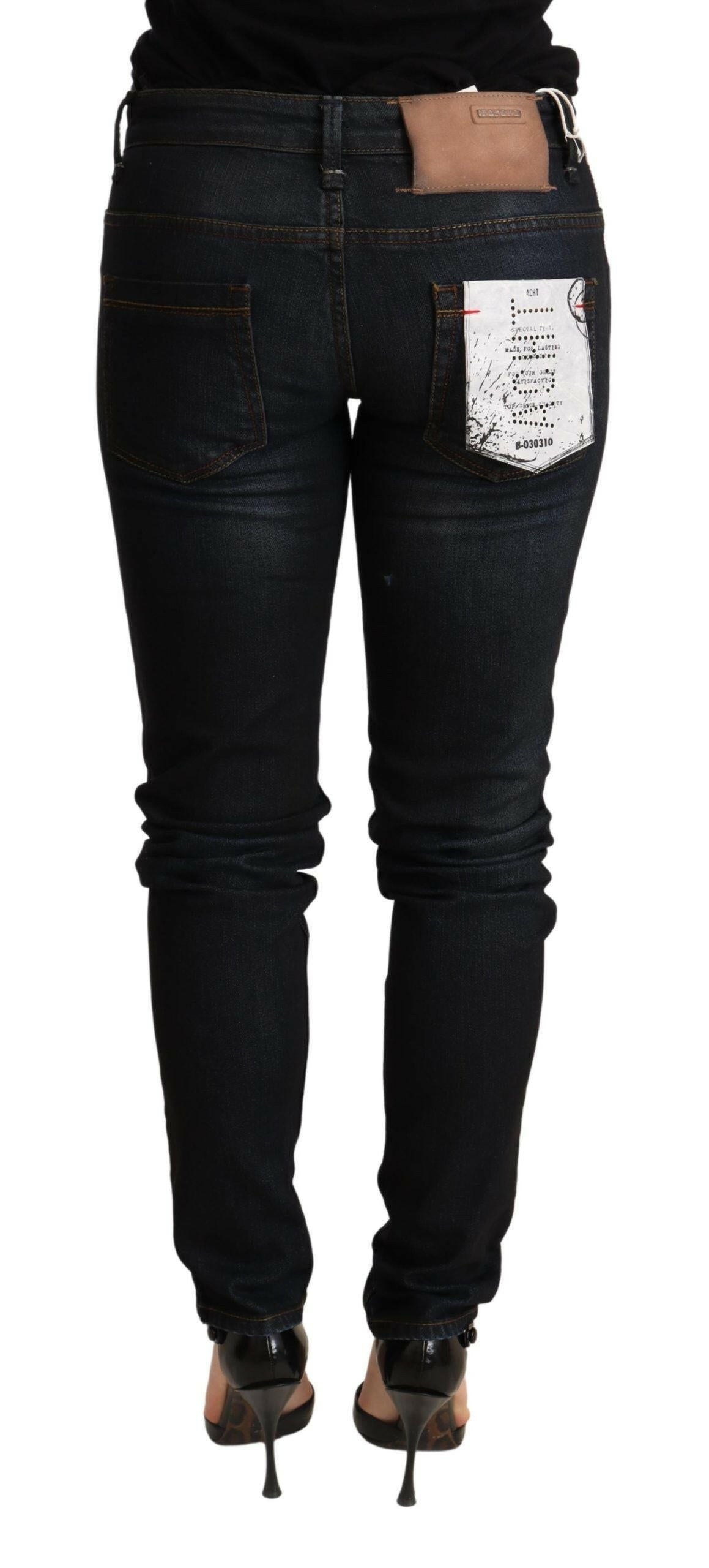 Acht Blue Washed Low Waist Skinny Denim Trouser.