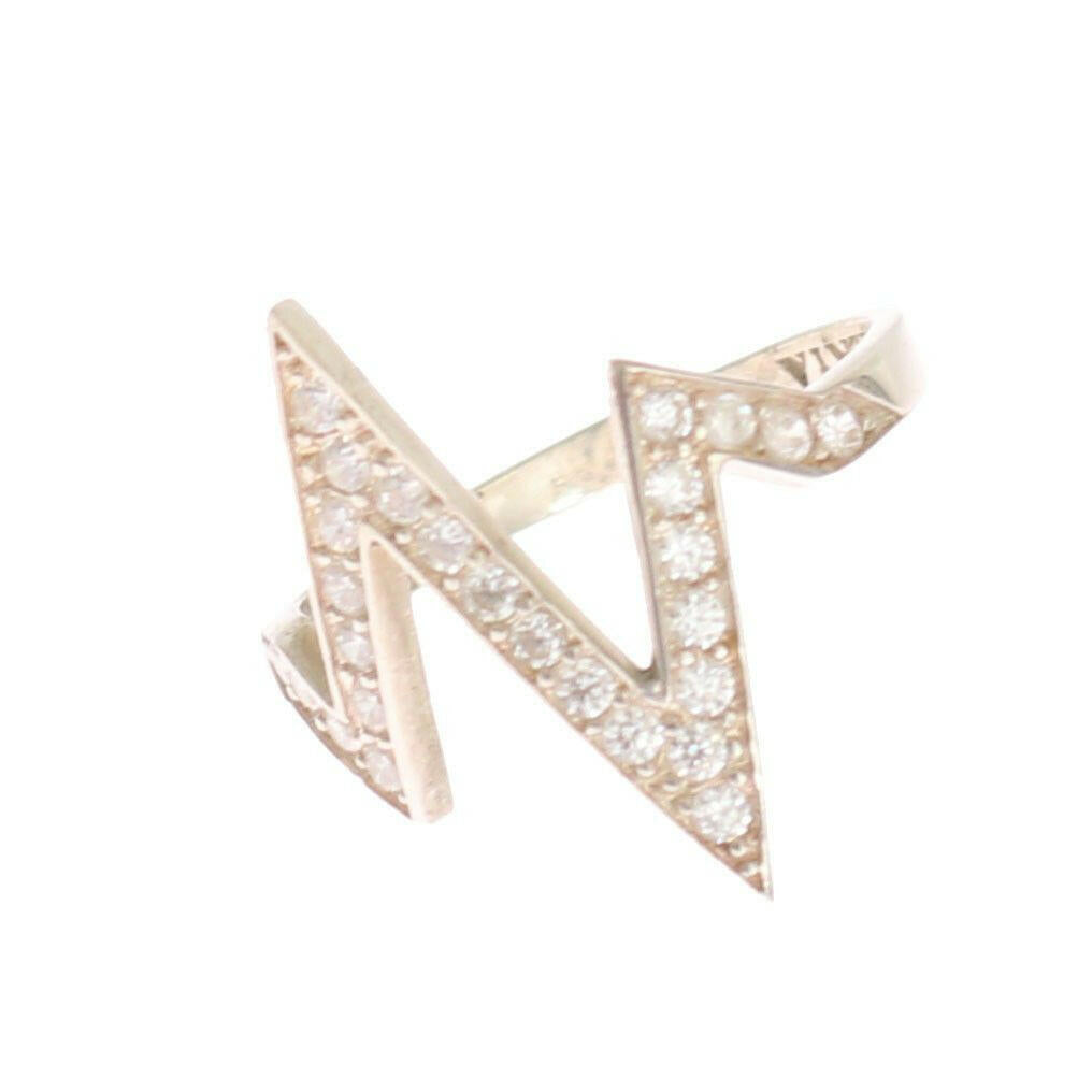 Nialaya Silver Authentic Womens Clear Ring.