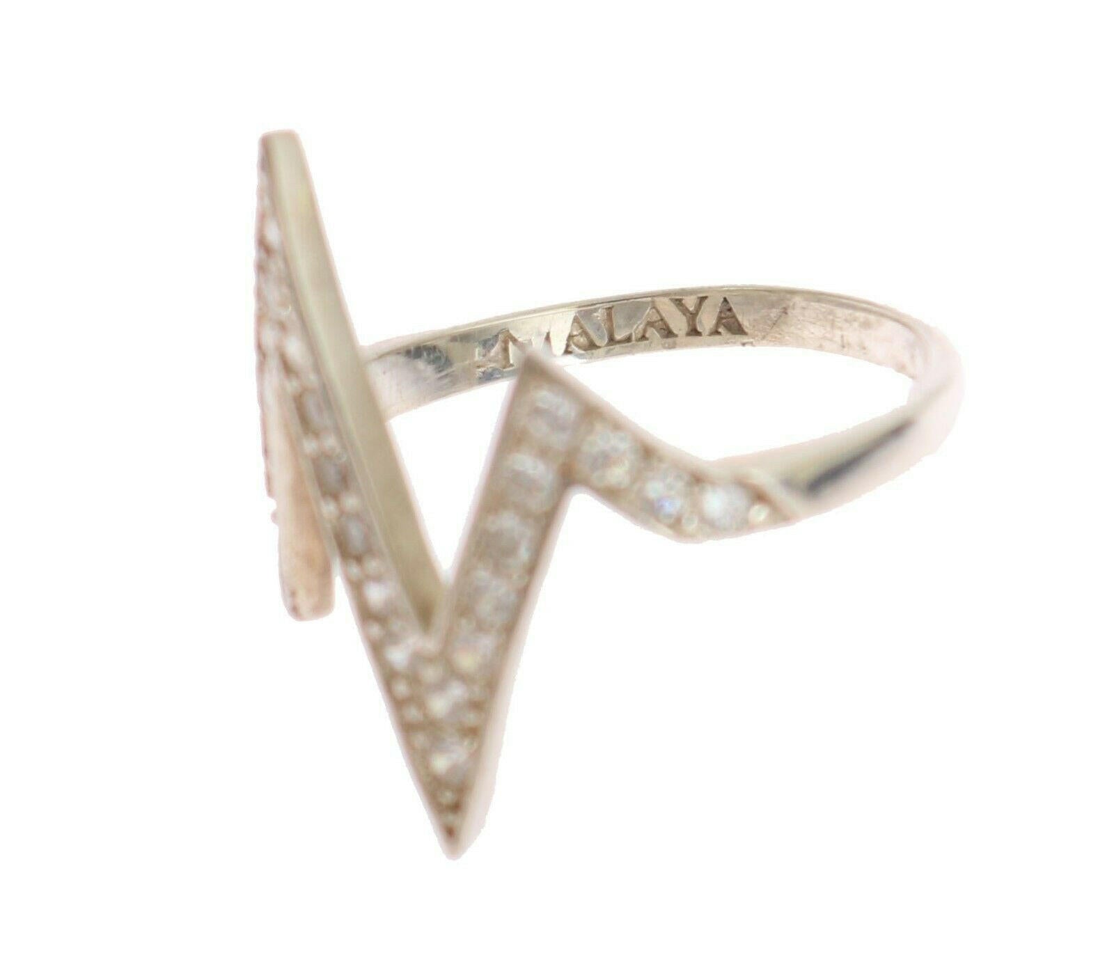 Nialaya Silver Authentic Womens Clear Ring.