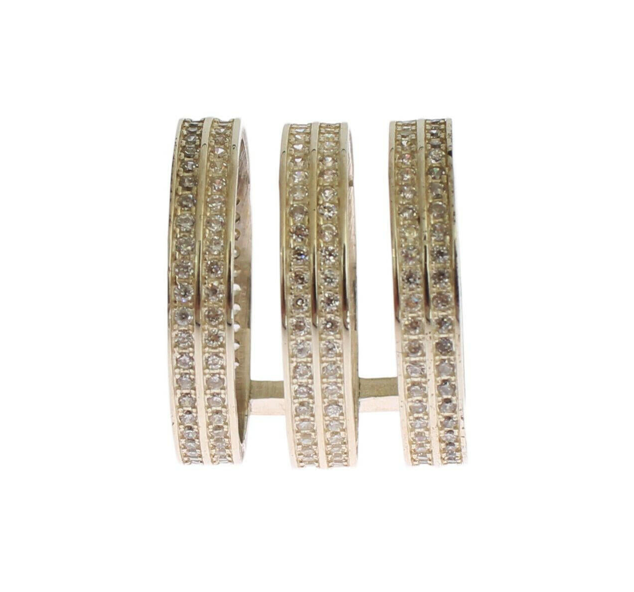 Nialaya Authentic Womens Clear CZ 925 Sterling Silver Ring.