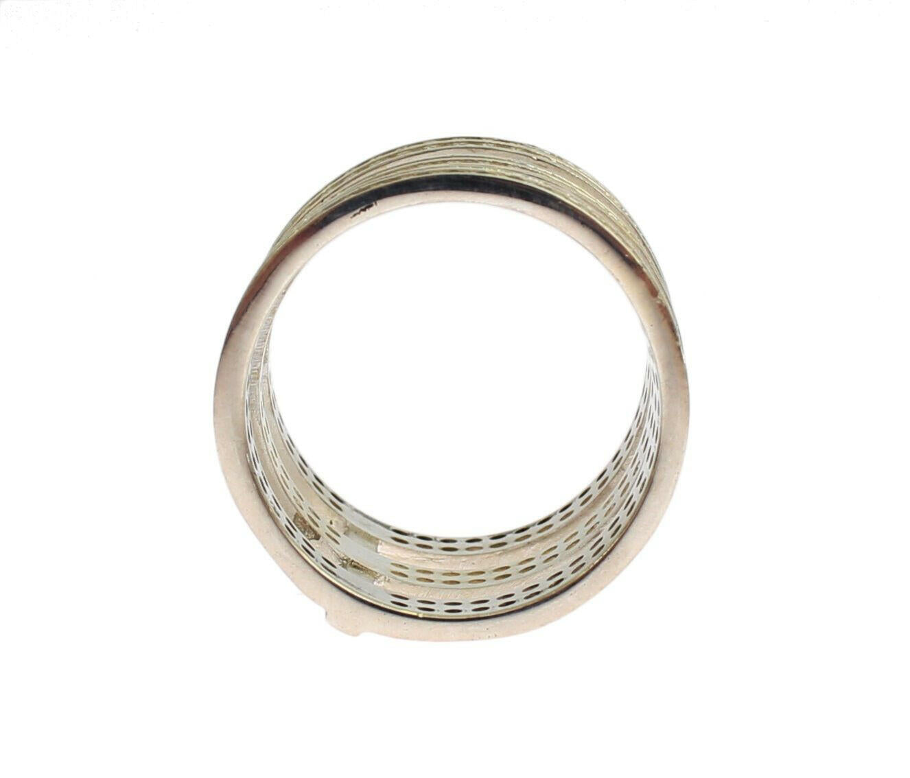 Nialaya Authentic Womens Clear CZ 925 Sterling Silver Ring.