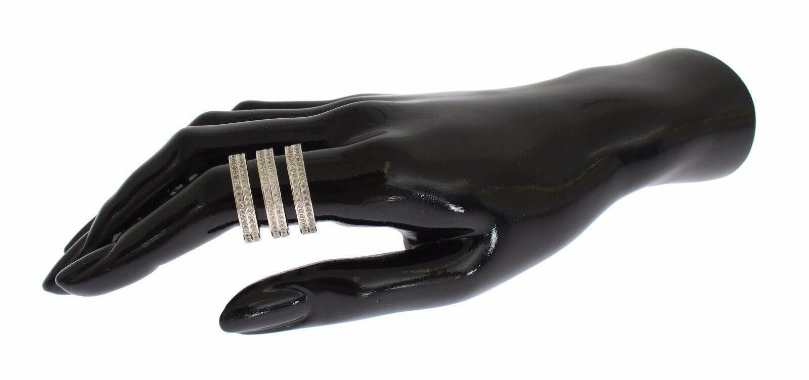 Nialaya Authentic Womens Clear CZ 925 Sterling Silver Ring.