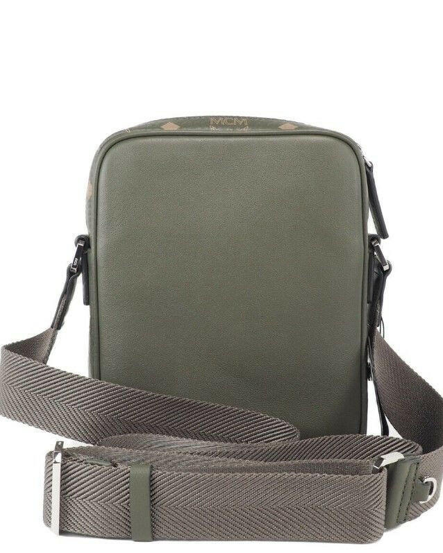 MCM Klassik Mini Sea Turtle Visetos Mixed Leather Multifunction Crossbody Bag Green.