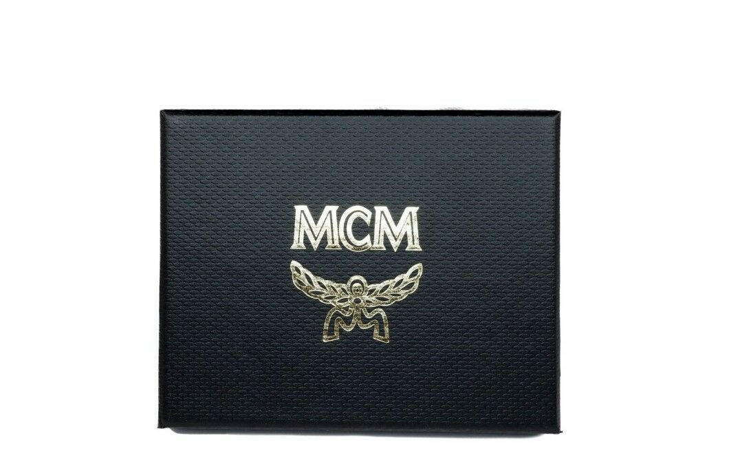 MCM Spectrum Diamond Mini Neon Yellow Visetos Leather Card Case Holder Wallet.