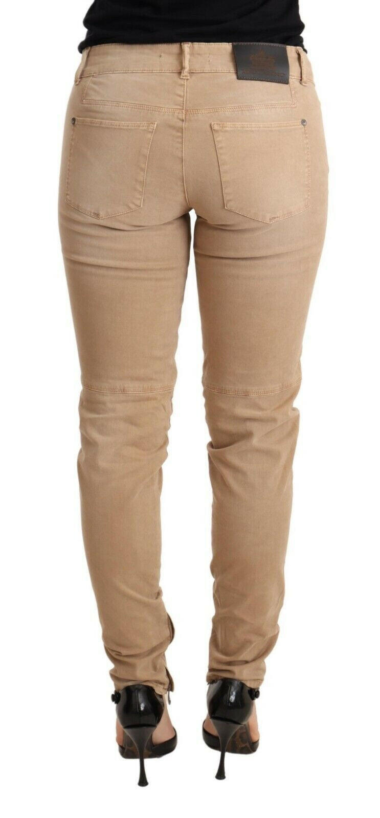 Ermanno Scervino Brown Low Waist Skinny Denim Trouser Cotton Jeans.