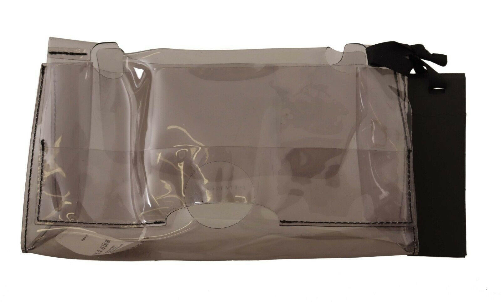PINKO Black Clear Plastic Transparent Pouch Purse Clutch Bag.