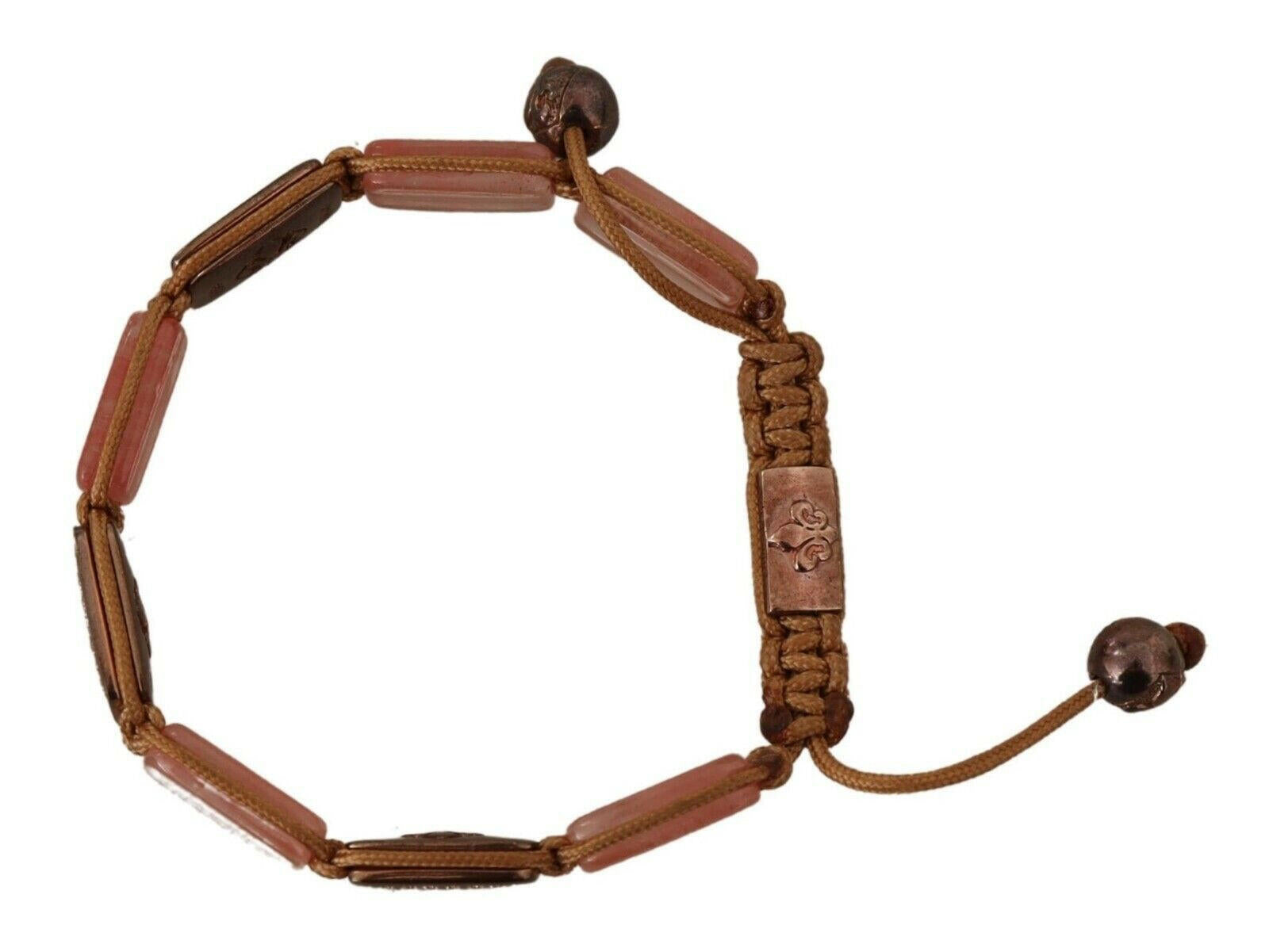 Nialaya Multicolor Crystals Logo Embellished Adjustable Bracelet.
