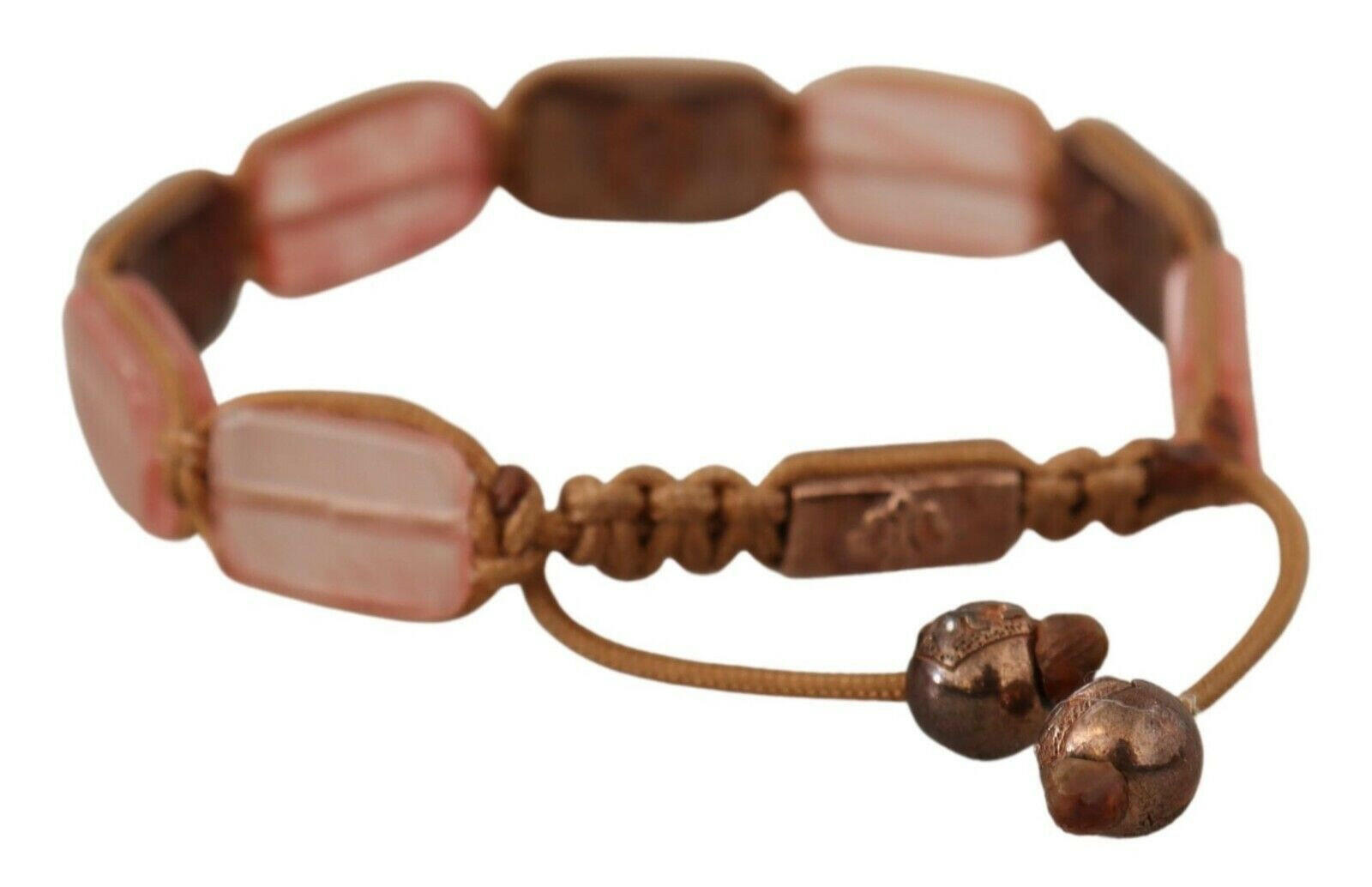 Nialaya Multicolor Crystals Logo Embellished Adjustable Bracelet.