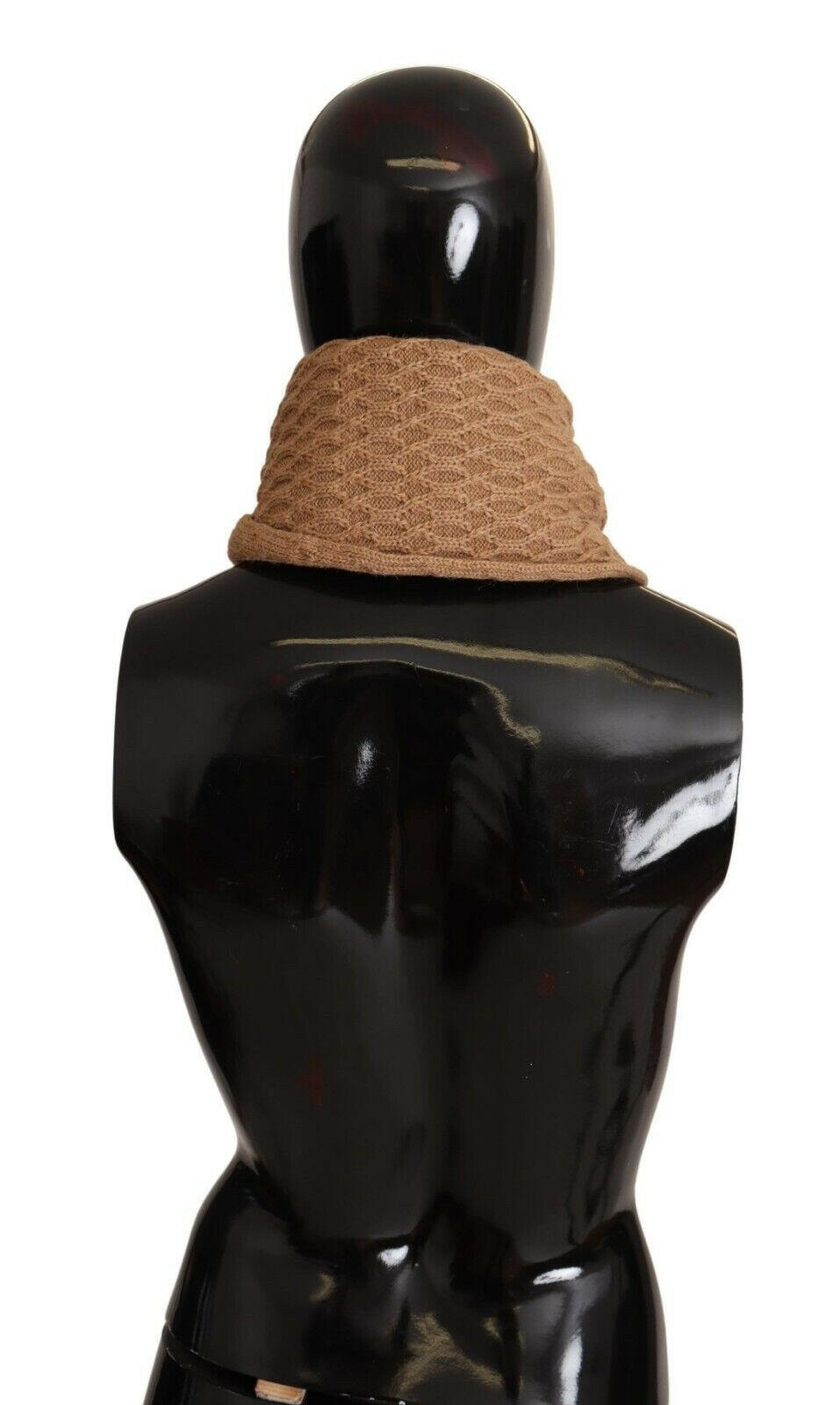 Dolce & Gabbana Dark Brown Wrap Shawl Knitted Camel Scarf.