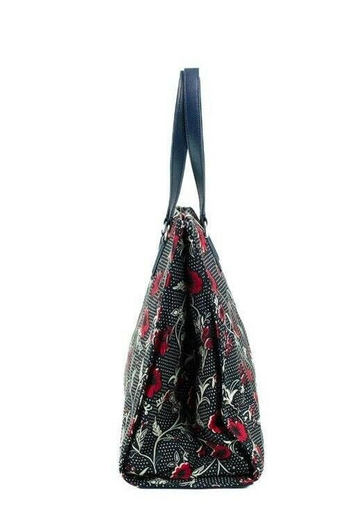 Tory Burch Medium Nylon Retro Batik Print Shoulder Tote Handbag.