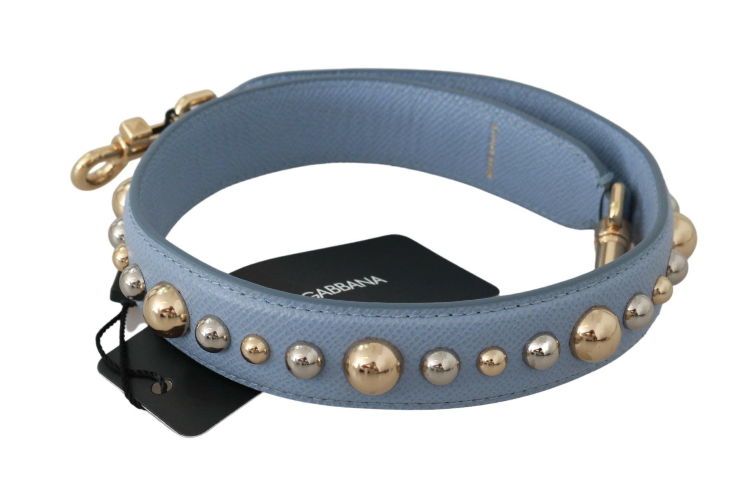 Dolce & Gabbana Blue Leather Handbag Accessory Shoulder Strap.