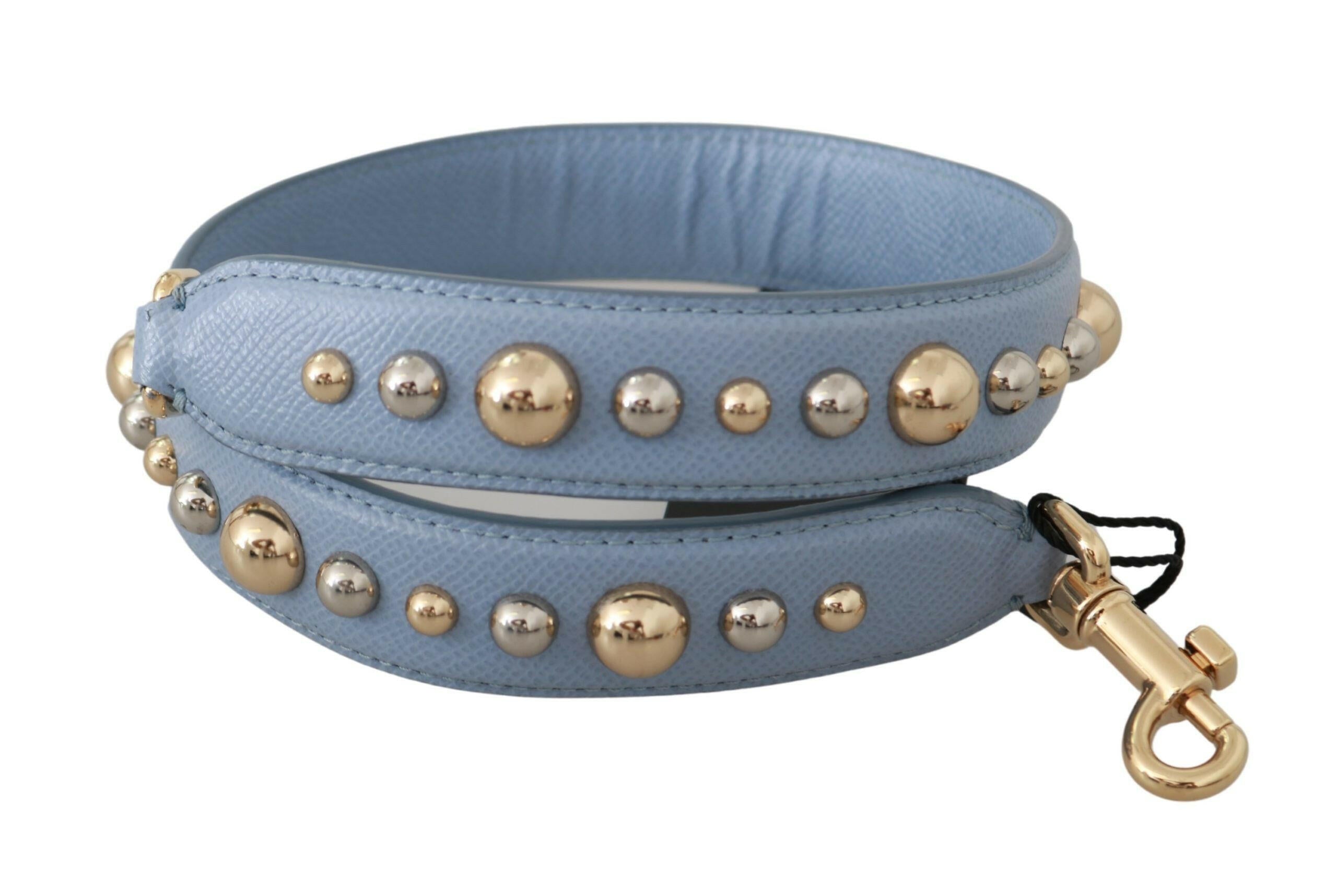 Dolce & Gabbana Blue Leather Handbag Accessory Shoulder Strap.