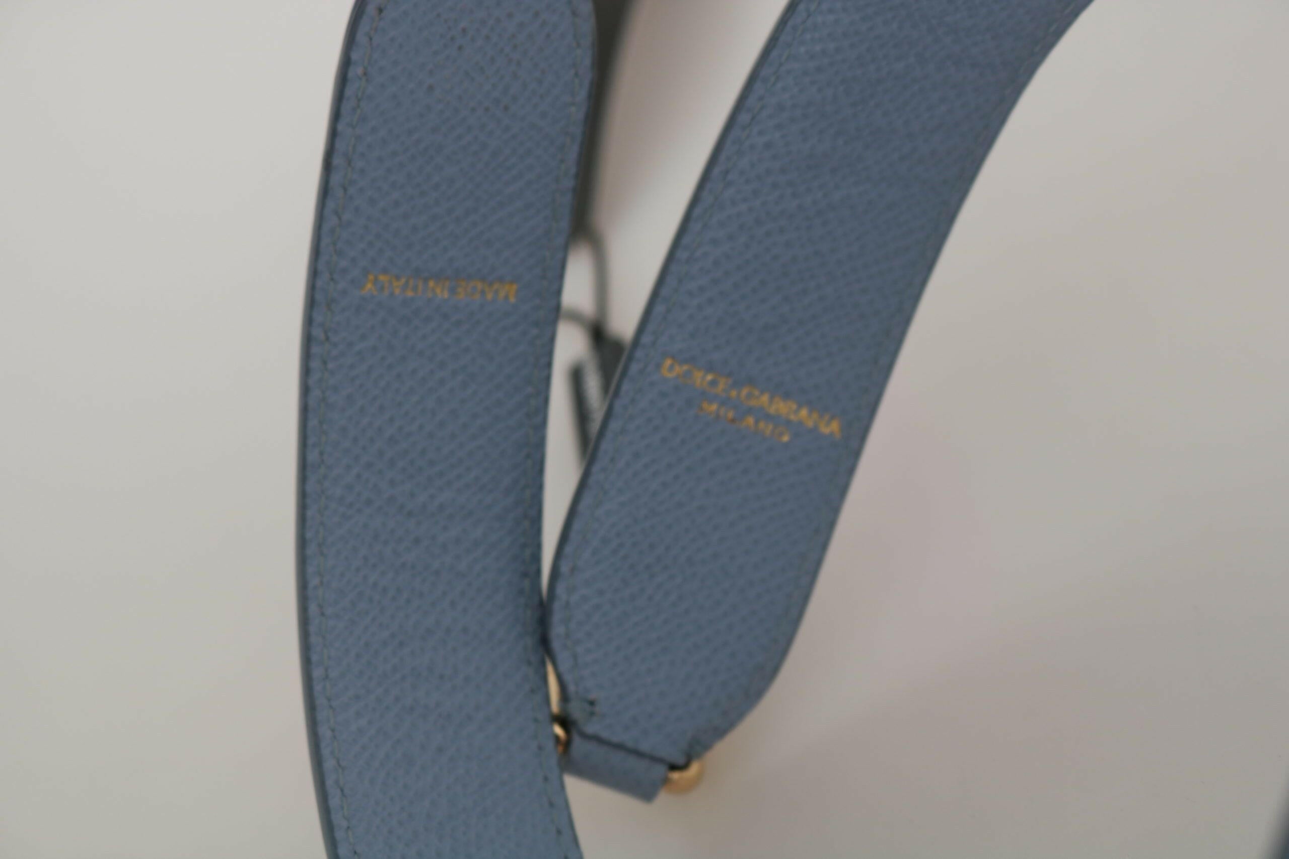 Dolce & Gabbana Blue Leather Handbag Accessory Shoulder Strap.