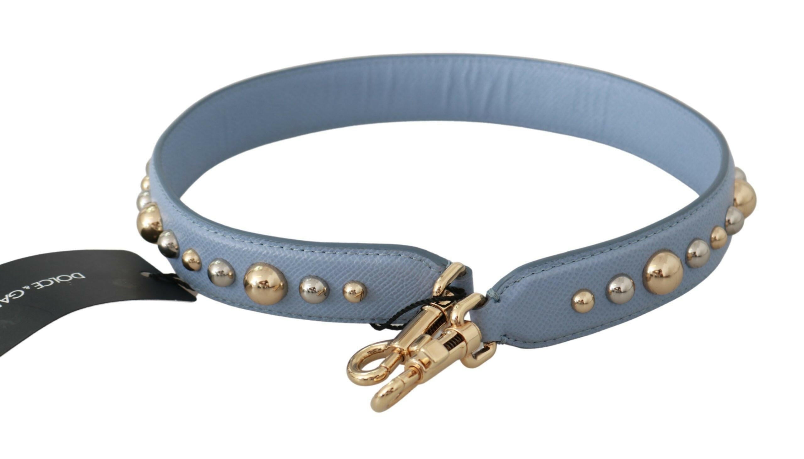 Dolce & Gabbana Blue Leather Handbag Accessory Shoulder Strap.