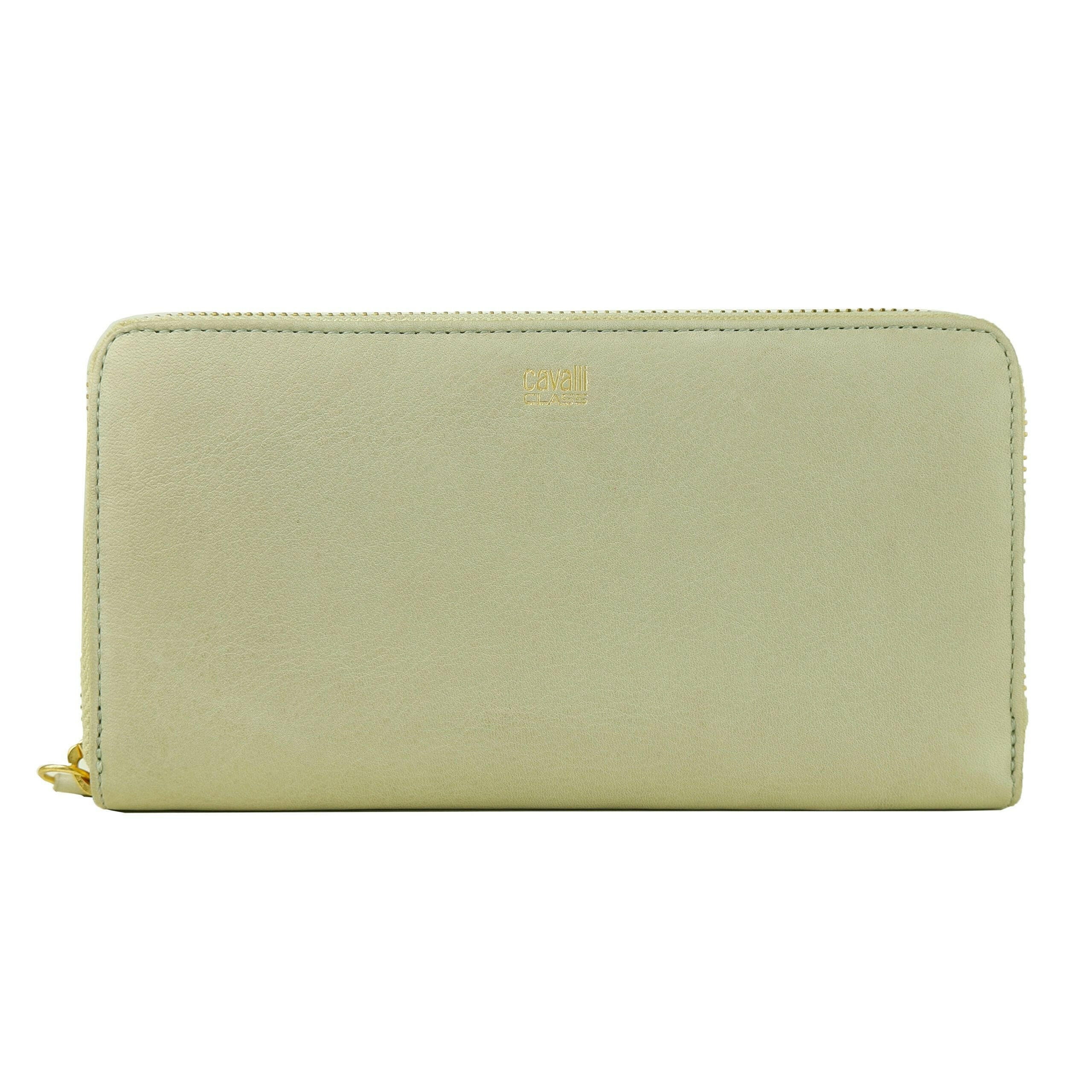 Cavalli Class Gray Calfskin Women Wallet.