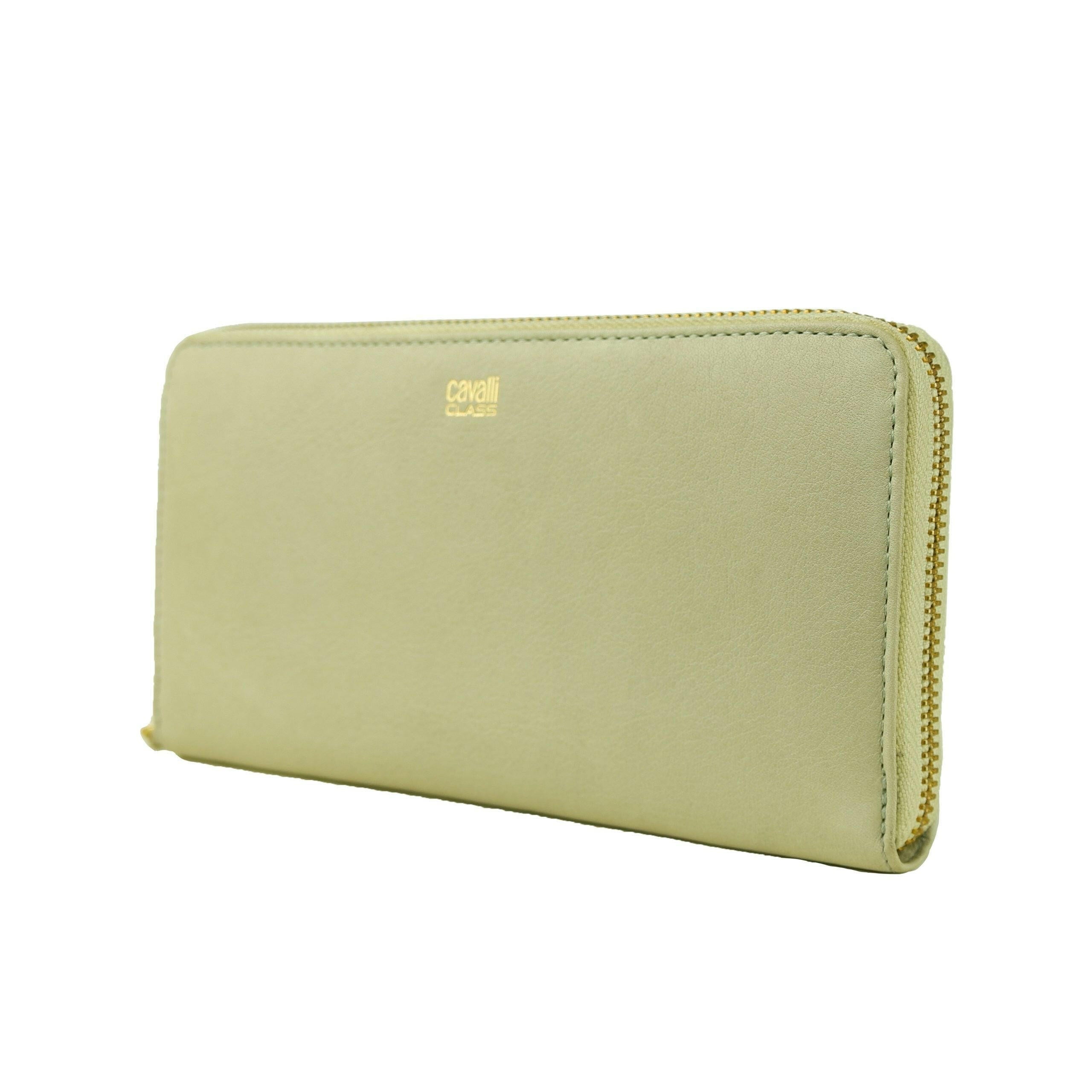 Cavalli Class Gray Calfskin Women Wallet.