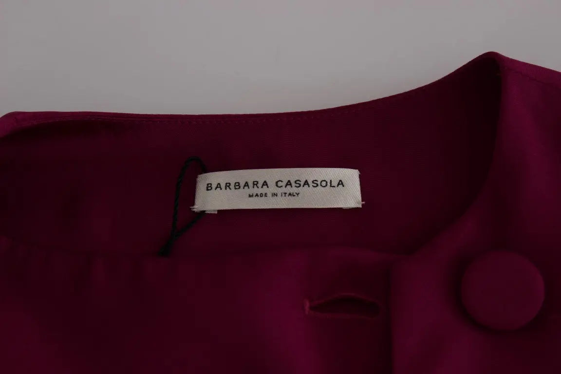 Barbara Casasola Stunning Silk Sleeveless Purple Blouse Barbara Casasola