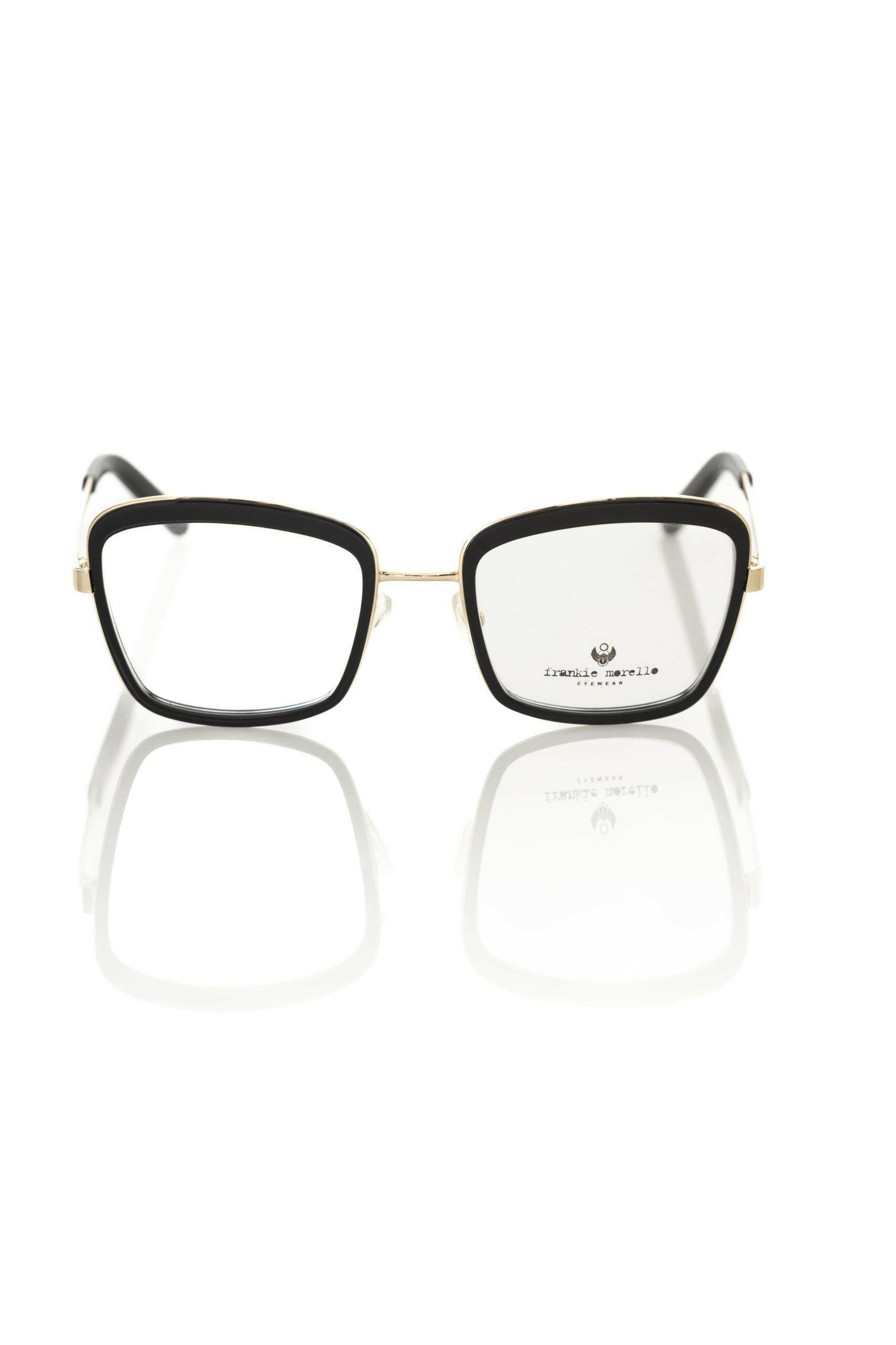 Frankie Morello Black Metallic Women's Eyeglass Frame.