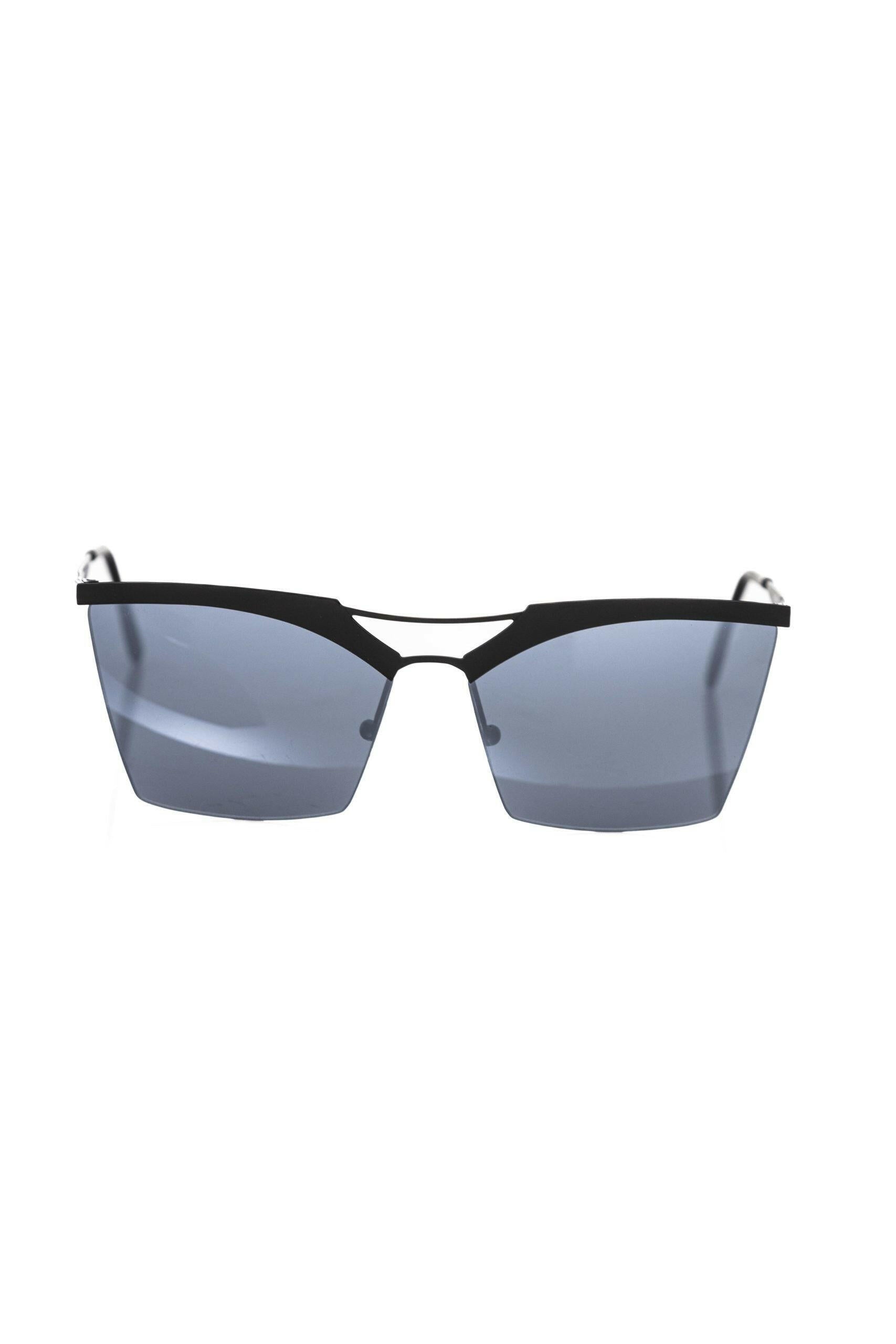 Frankie Morello Black Metallic Fiber Women Sunglass.