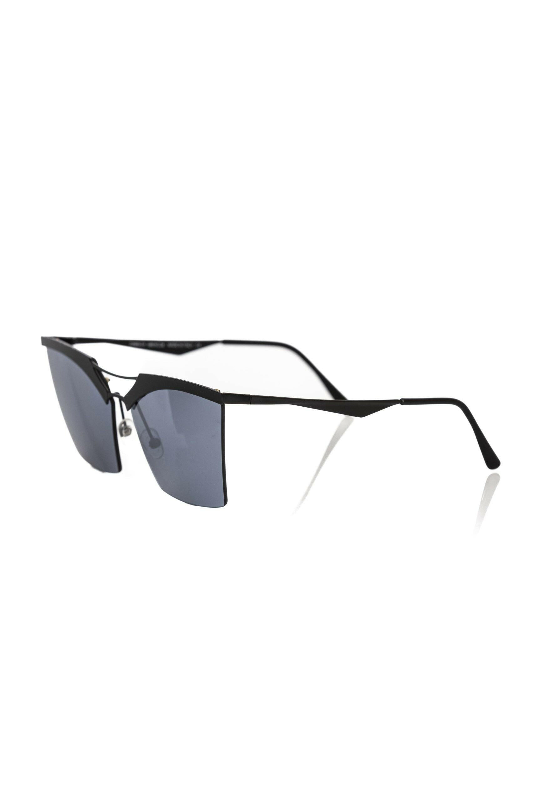 Frankie Morello Black Metallic Fiber Women Sunglass.