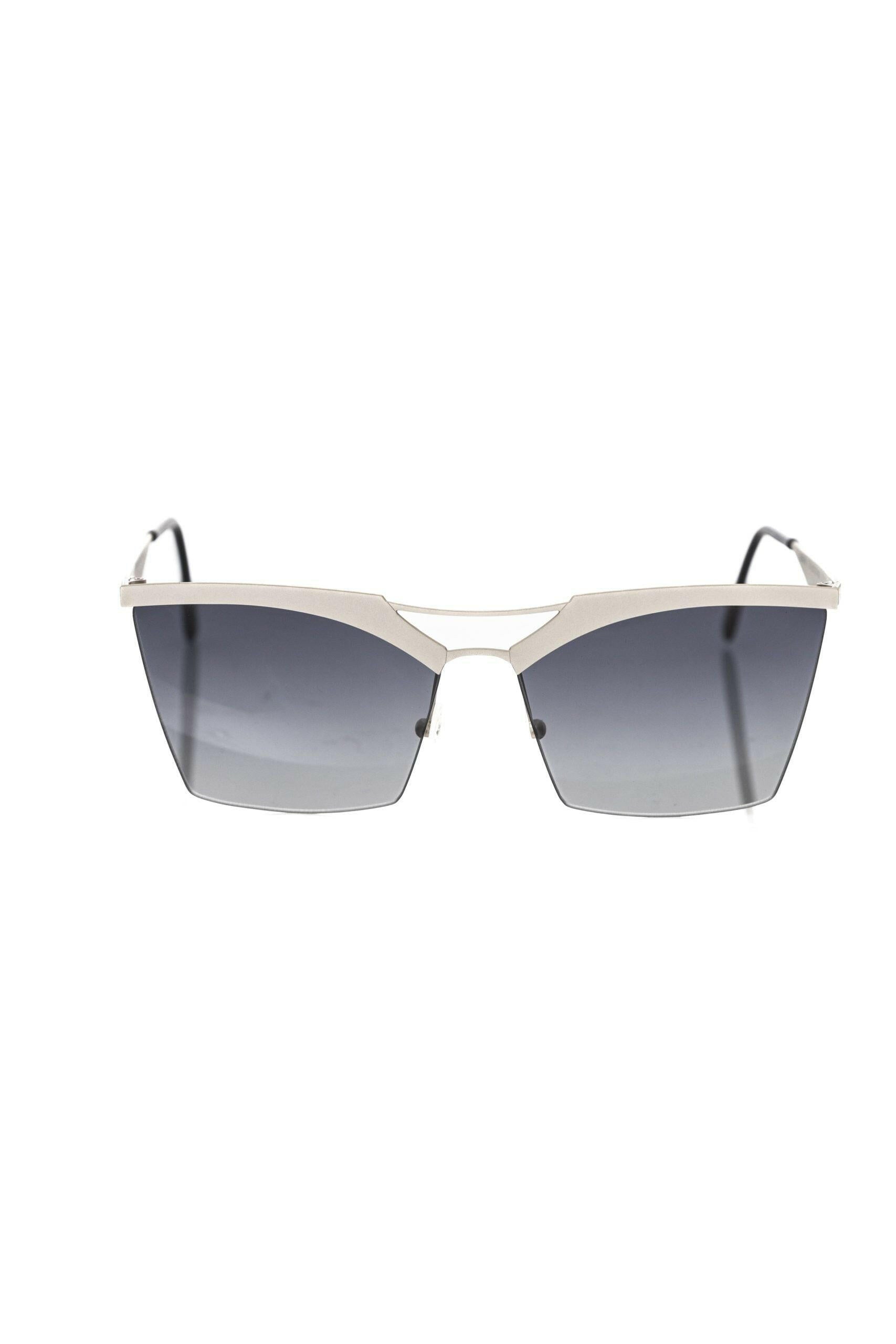 Frankie Morello Silver Metallic Fiber Women Sunglass.