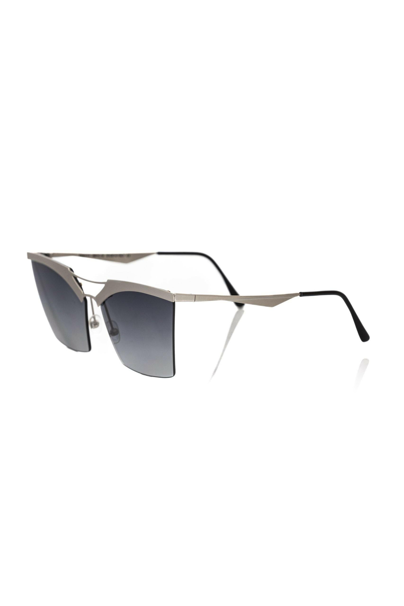 Frankie Morello Silver Metallic Fiber Women Sunglass.