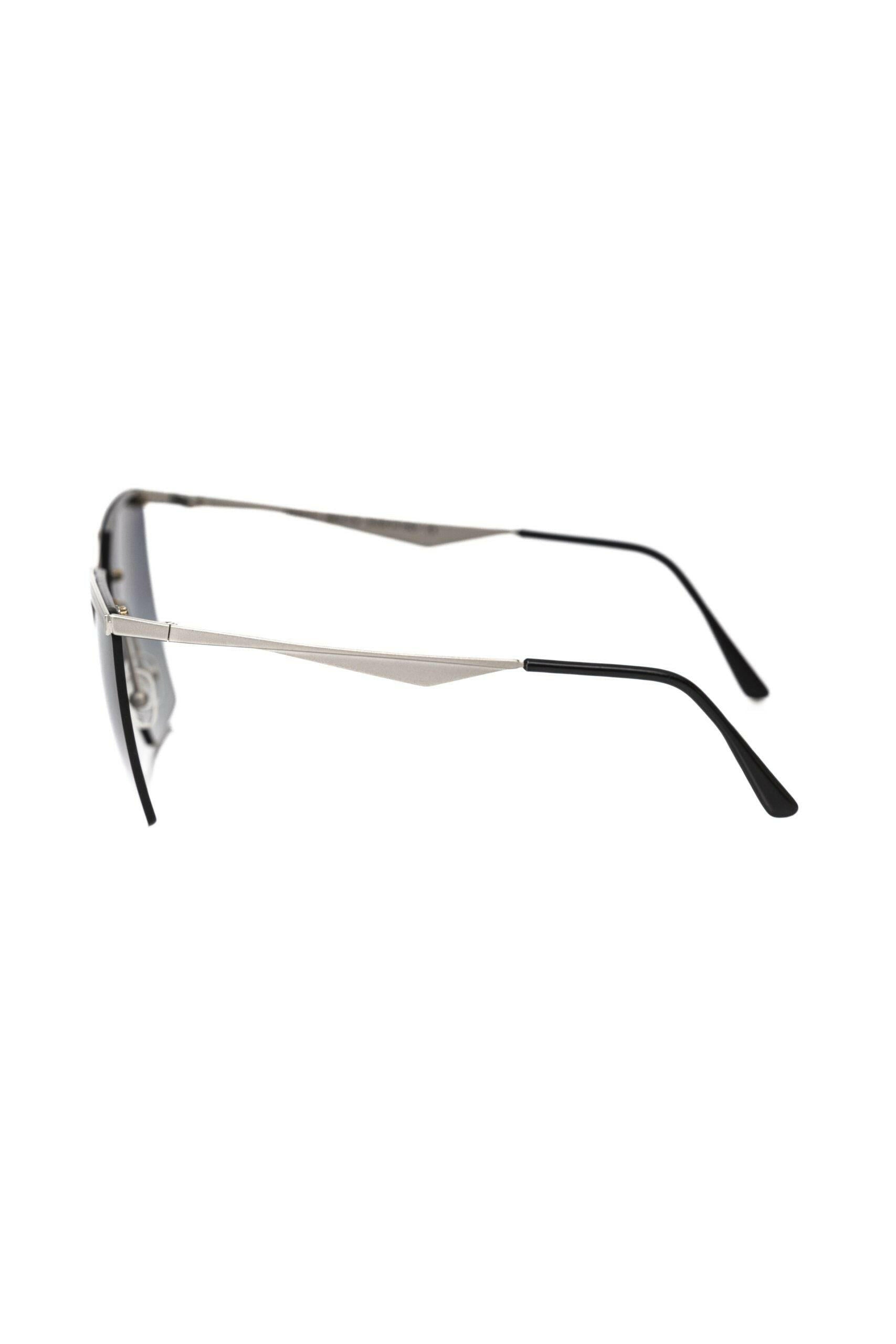 Frankie Morello Silver Metallic Fiber Women Sunglass.