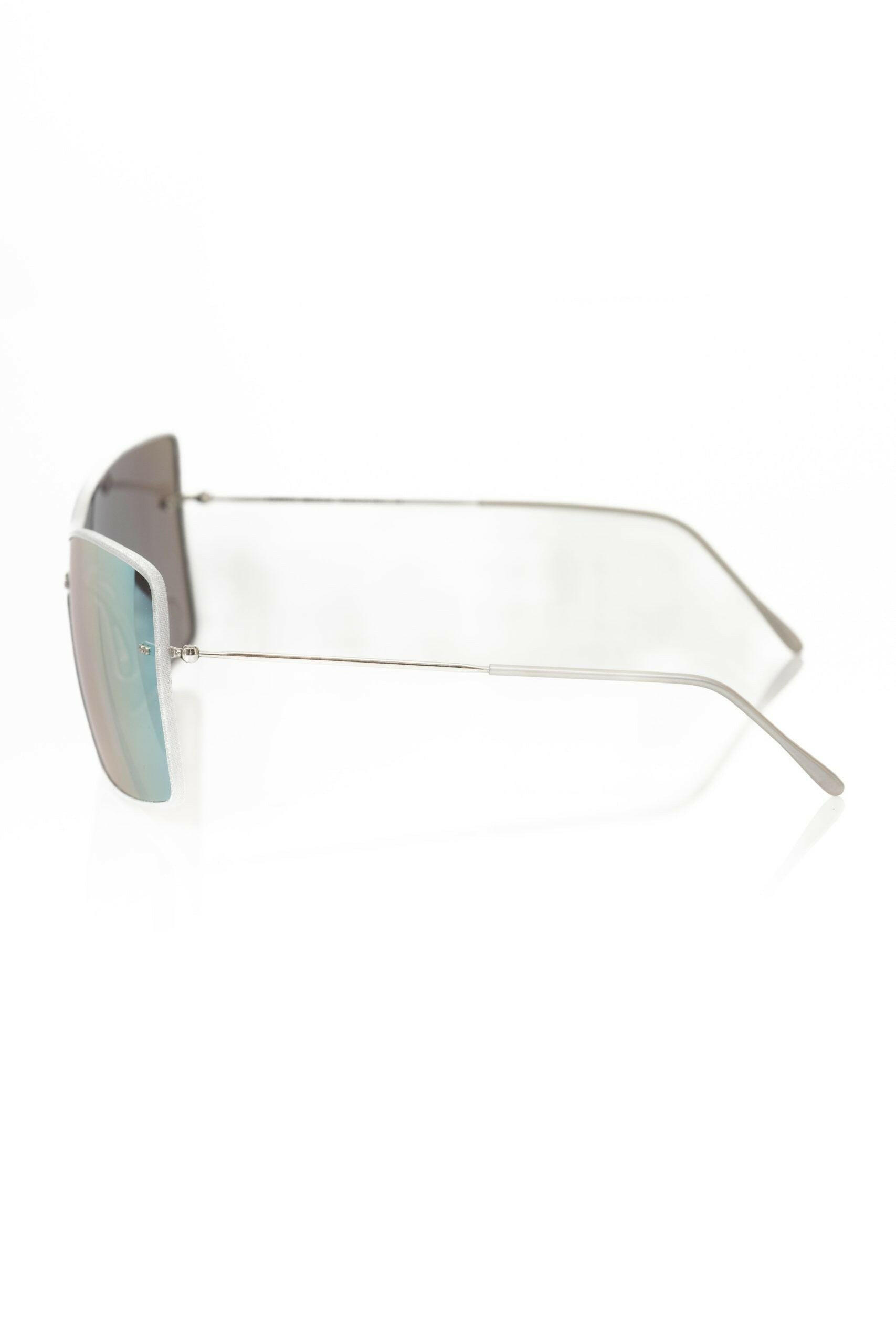 Frankie Morello Silver Metallic Women's Sunglasses Shield.