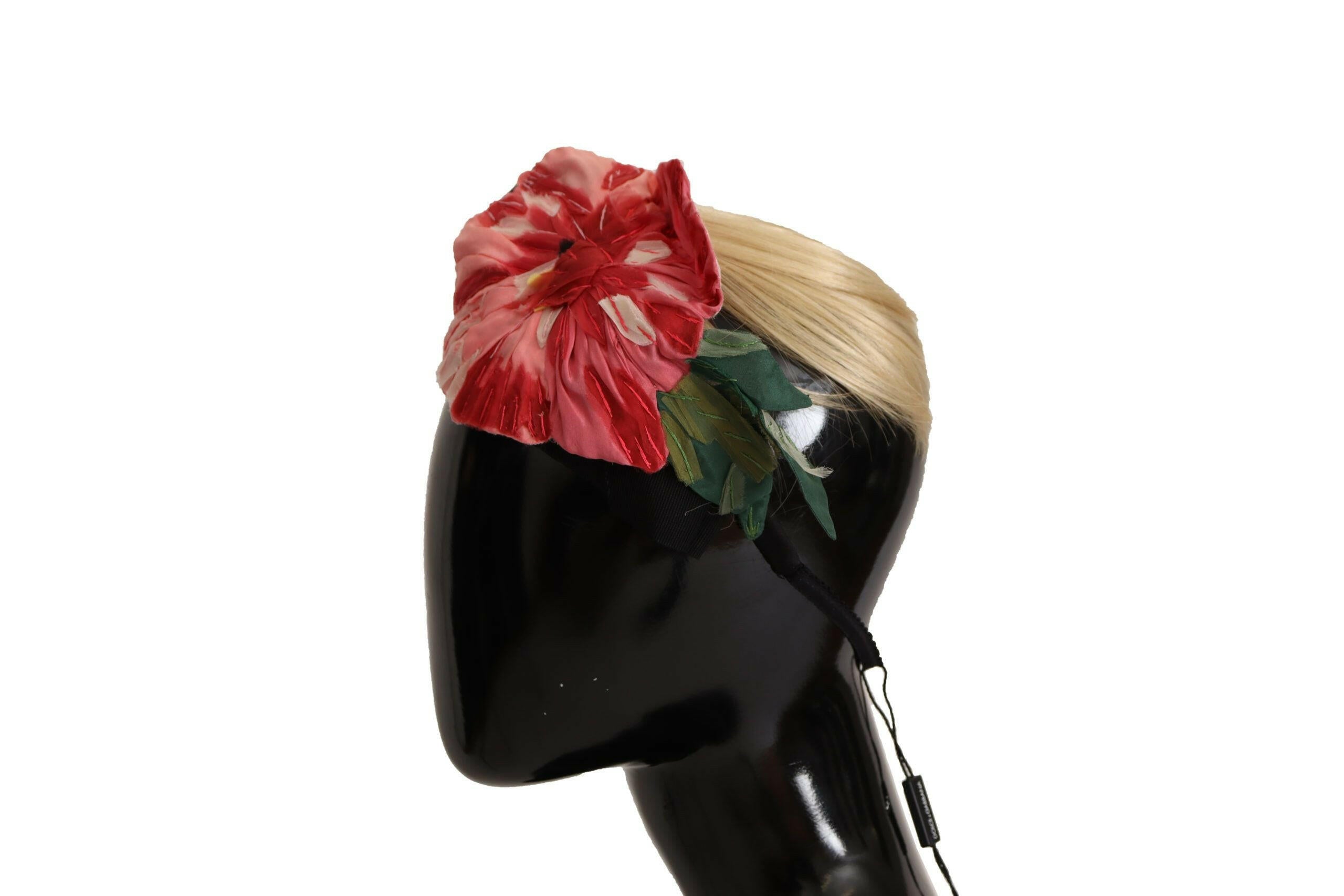 Dolce & Gabbana Black Silk White Hair Parrucchiera Diadem Headband.
